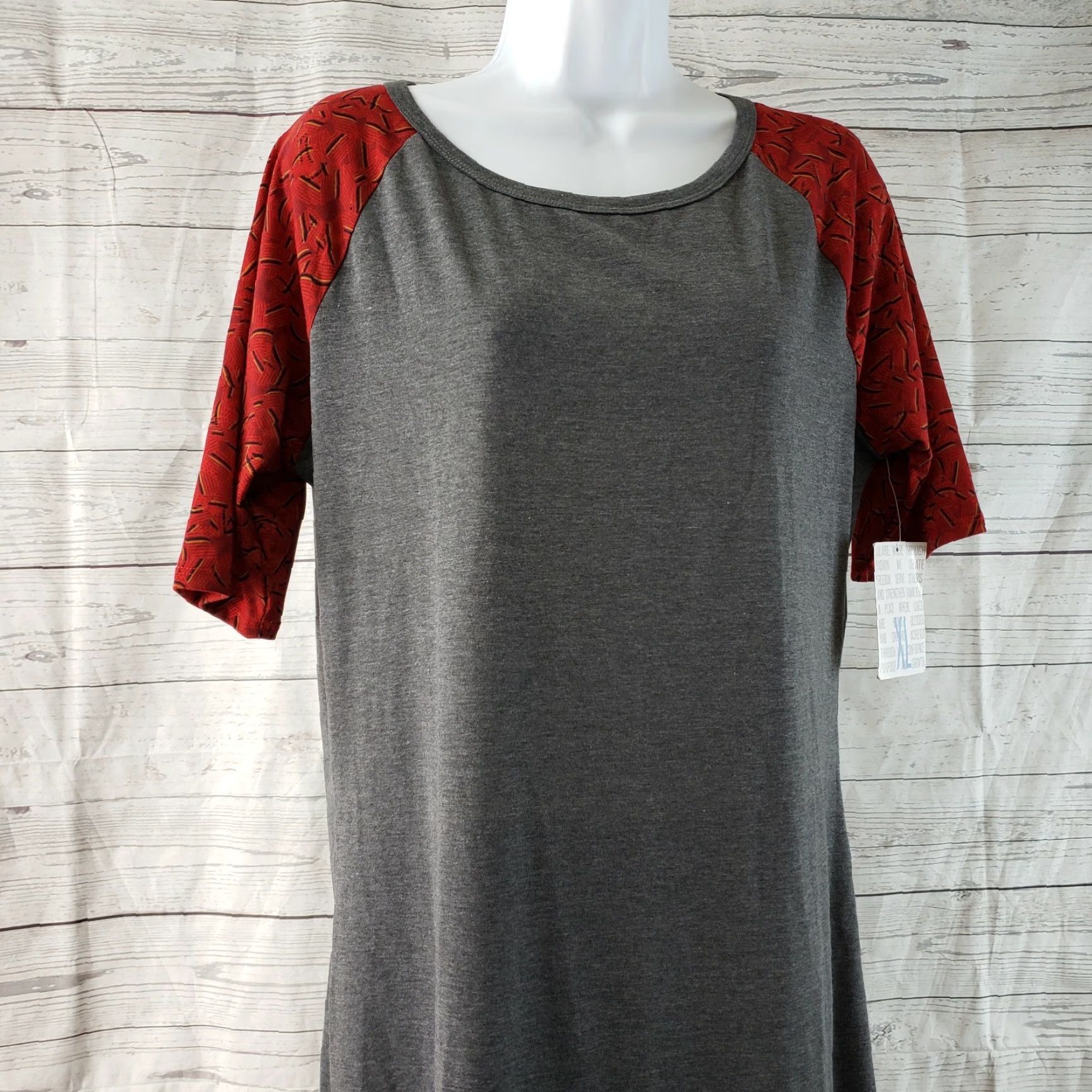 Vintage LuLaRoe Julia Dress Womens XL Red Half Sleeves Polyester Blend Size XL / US 12-14 / IT 48-50 - 2 Thumbnail
