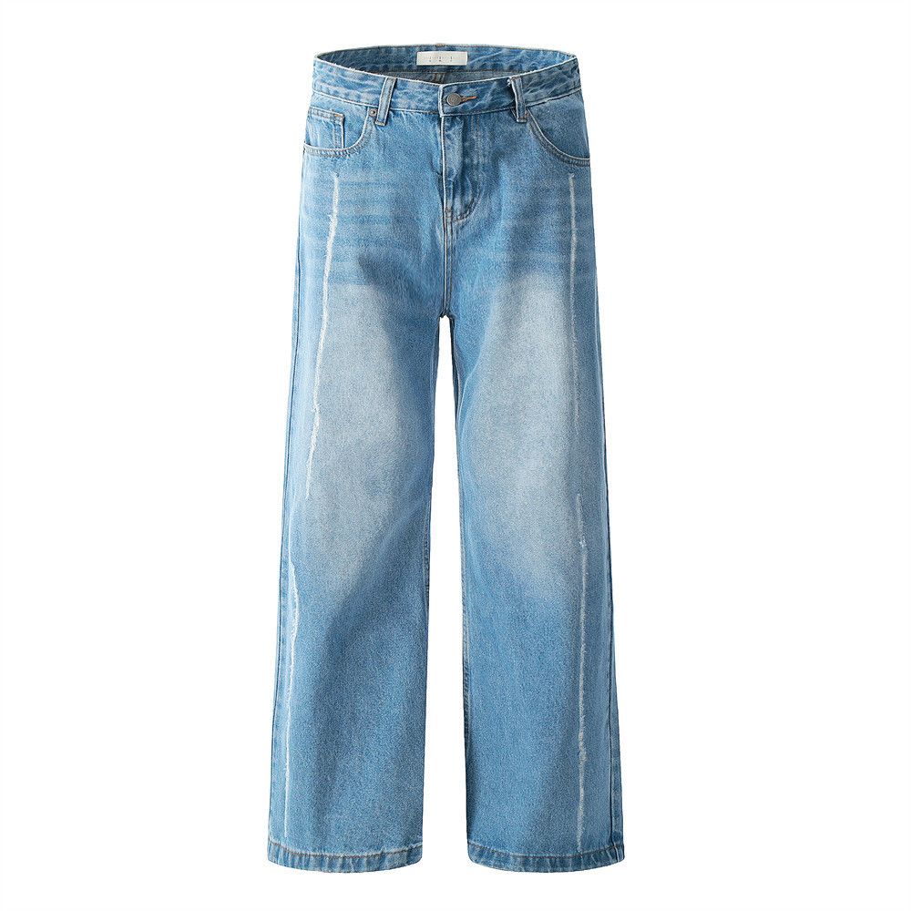 Japanese Brand × Jean Men's distressed loose wide-leg punk washed jeans Size US 32 / EU 48 - 1 Thumbnail