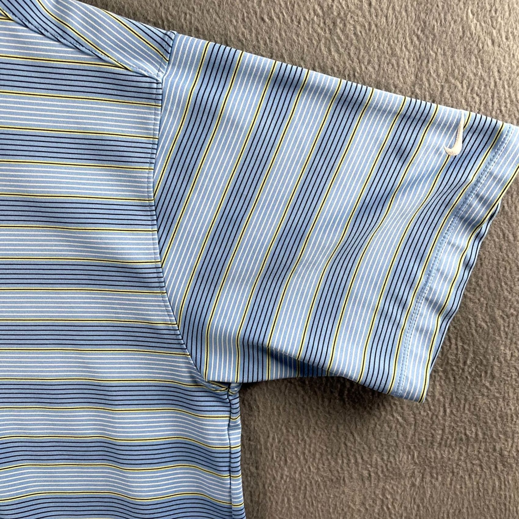Nike Nike Golf DRI-FIT UV Polo Mens Blue Striped 2XL Short Sleeve Polo Size US XXL / EU 58 / 5 - 3 Thumbnail