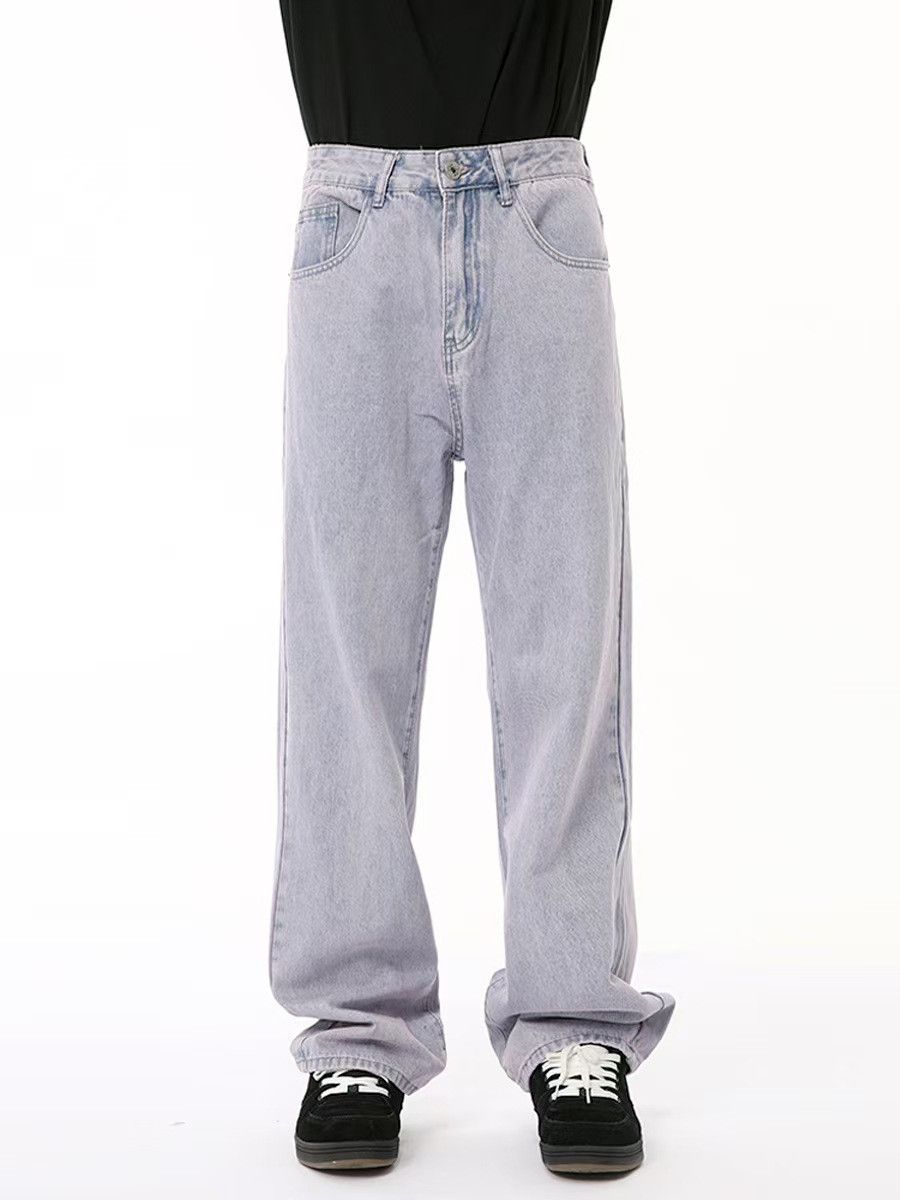 Japanese Brand × Jean High Street Light Purple Loose Straight Leg Jeans Size US 32 / EU 48 - 4 Thumbnail