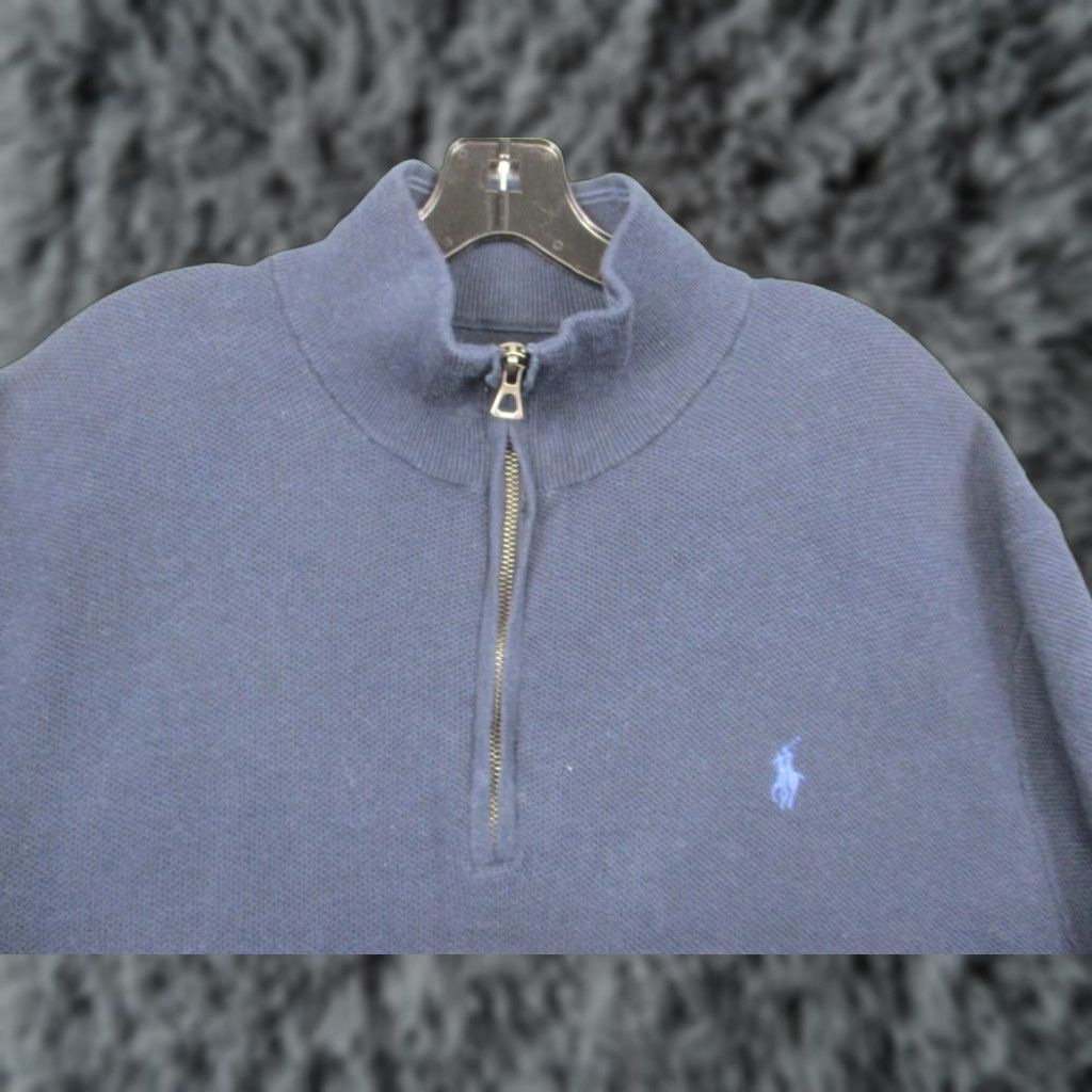 Polo Ralph Lauren Polo Ralph Lauren Sweater Mens 2XL Blue Pima Cotton Half Zip Pullover Pony Logo Size US XXL / EU 58 / 5 - 1 Thumbnail