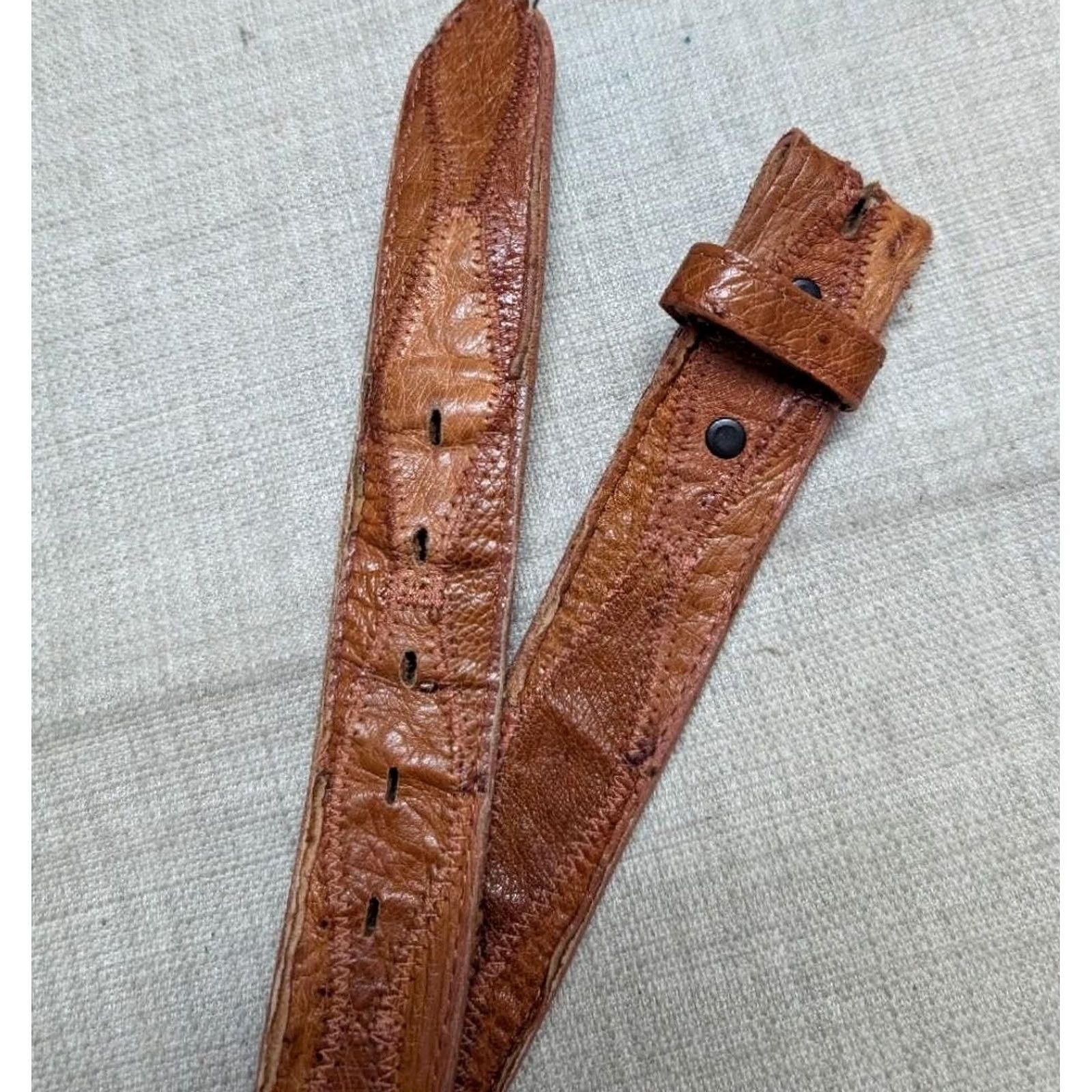 Vintage VINTAGE Nocona belt Western Belt Ostrich Genuine 1-3/8" Ostrich Skin 43/44 Brown Mens Size 44 - 7 Thumbnail