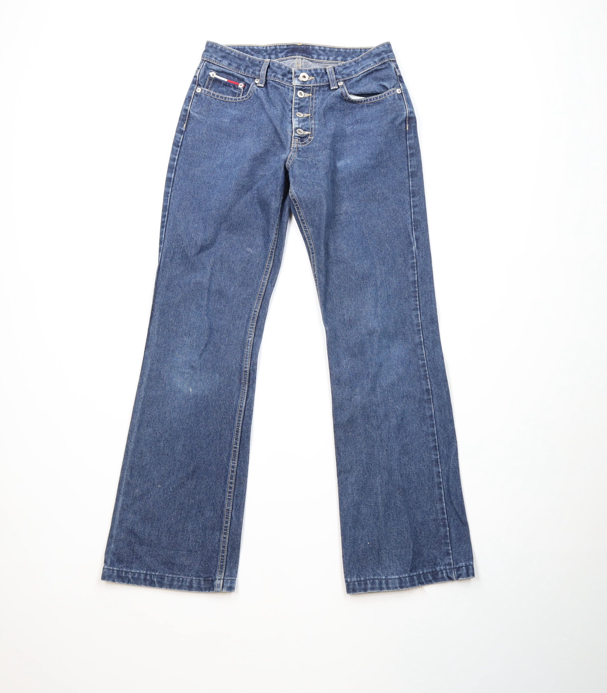 Tommy Hilfiger Vintage Y2K 2000 Tommy Hilfiger Fly Babydoll Flared Jeans Size 28" / US 6 / IT 42 - 1 Thumbnail