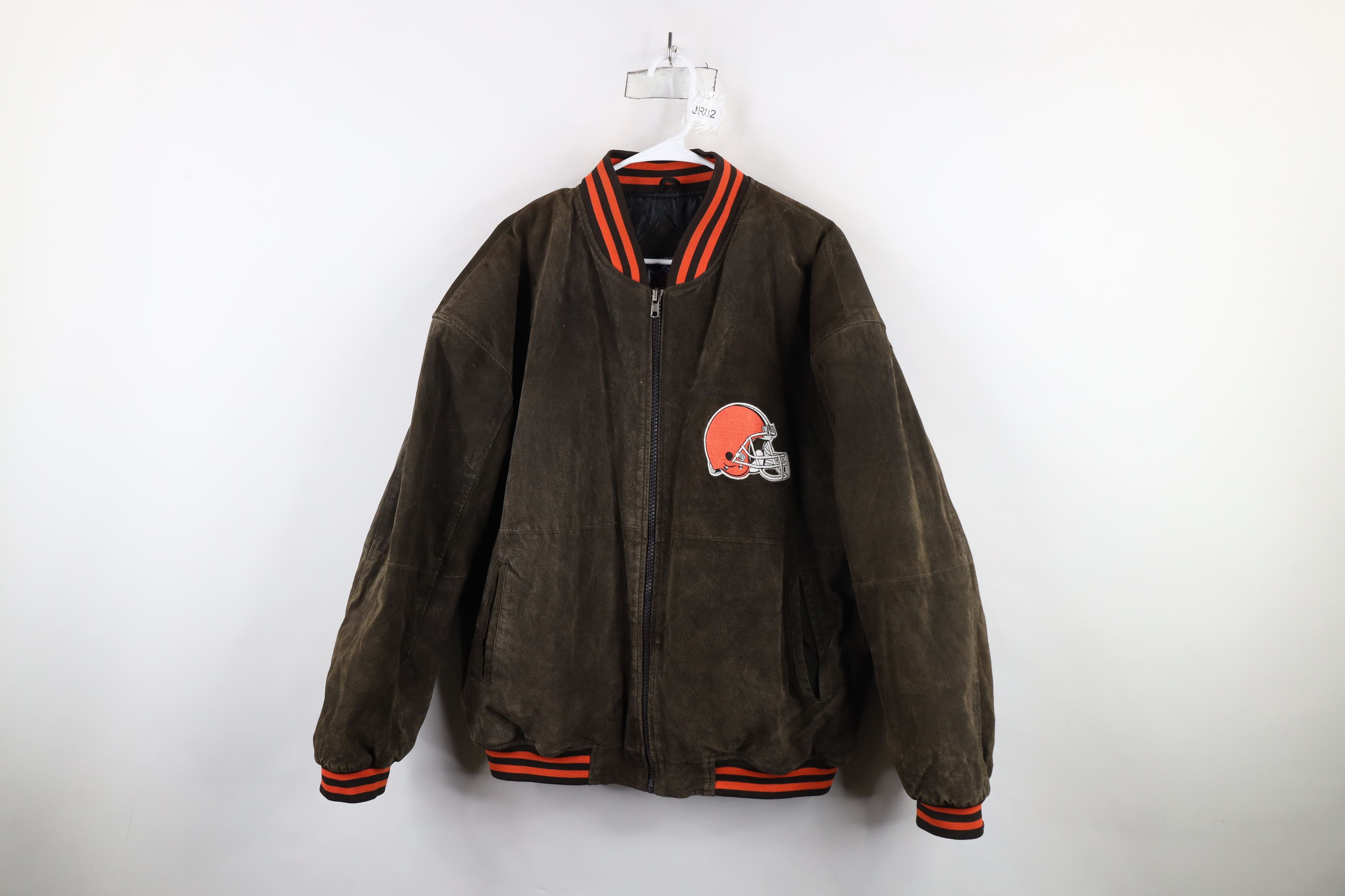 Vintage Vintage 90s Cleveland Browns Football Suede Leather Jacket Size US L / EU 52-54 / 3 - 1 Thumbnail