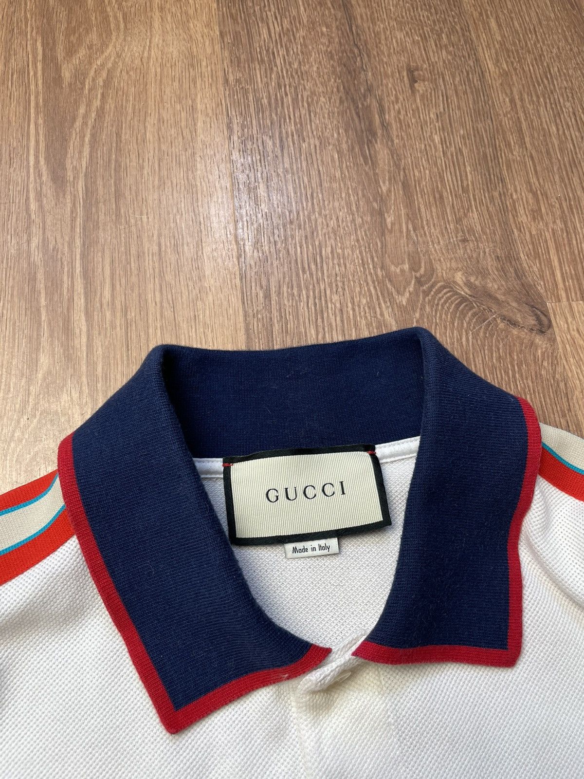 Gucci Gucci Side Stripe Logo Pique Polo Size US M / EU 48-50 / 2 - 5 Thumbnail