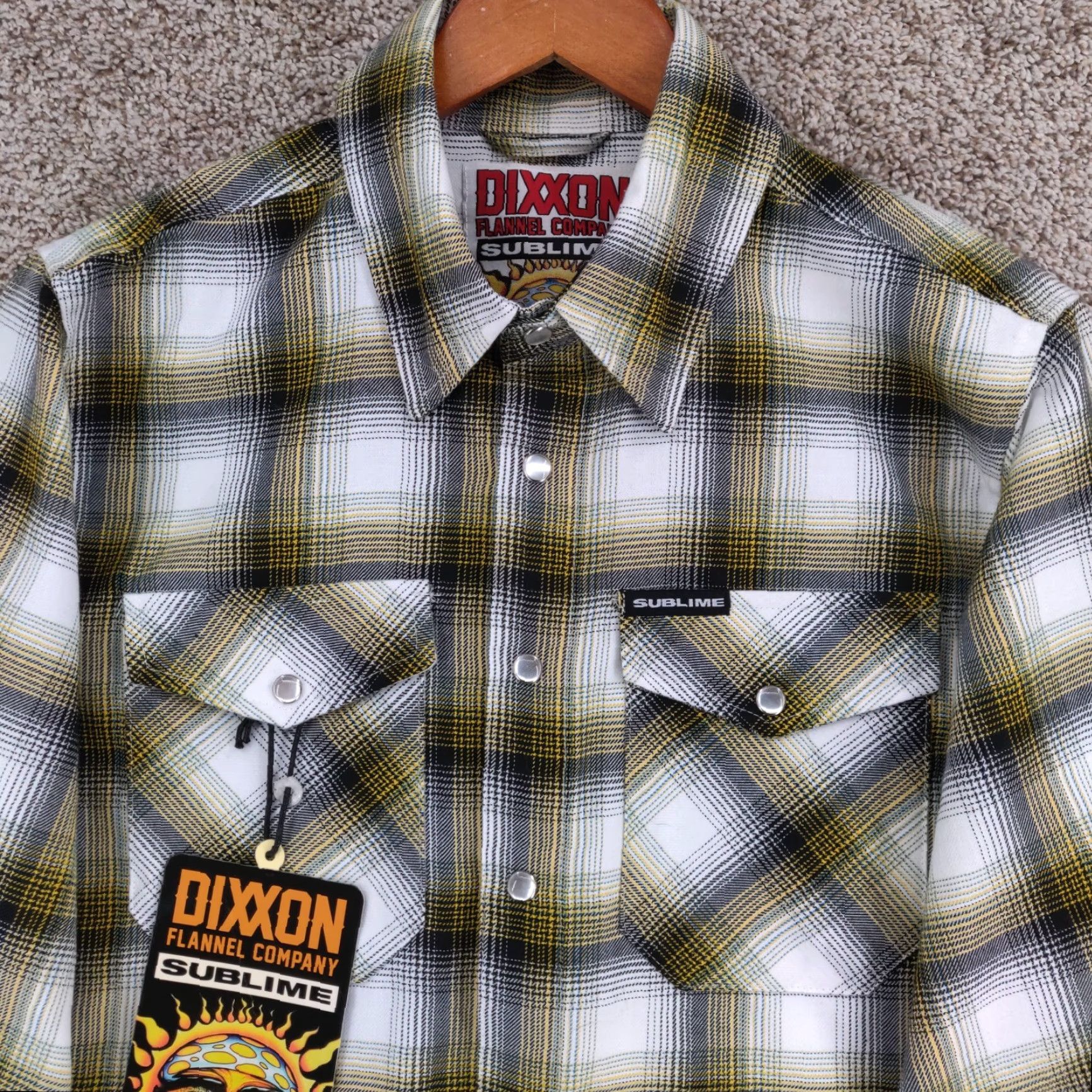 Vintage Dixxon Sublime Shirt Mens XS Plaid Flannel Pearl Snap Long Sleeve Rock Band Size US XS / EU 42 / 0 - 2 Thumbnail