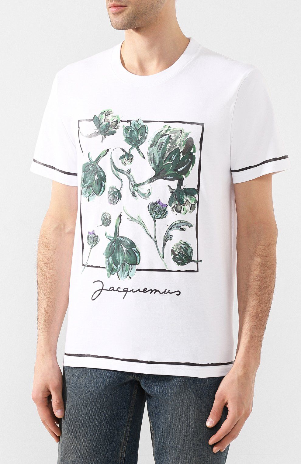 Givenchy White Artichoke Print Le T-Shirt Mala T-Shirt Size US M / EU 48-50 / 2 - 3 Thumbnail