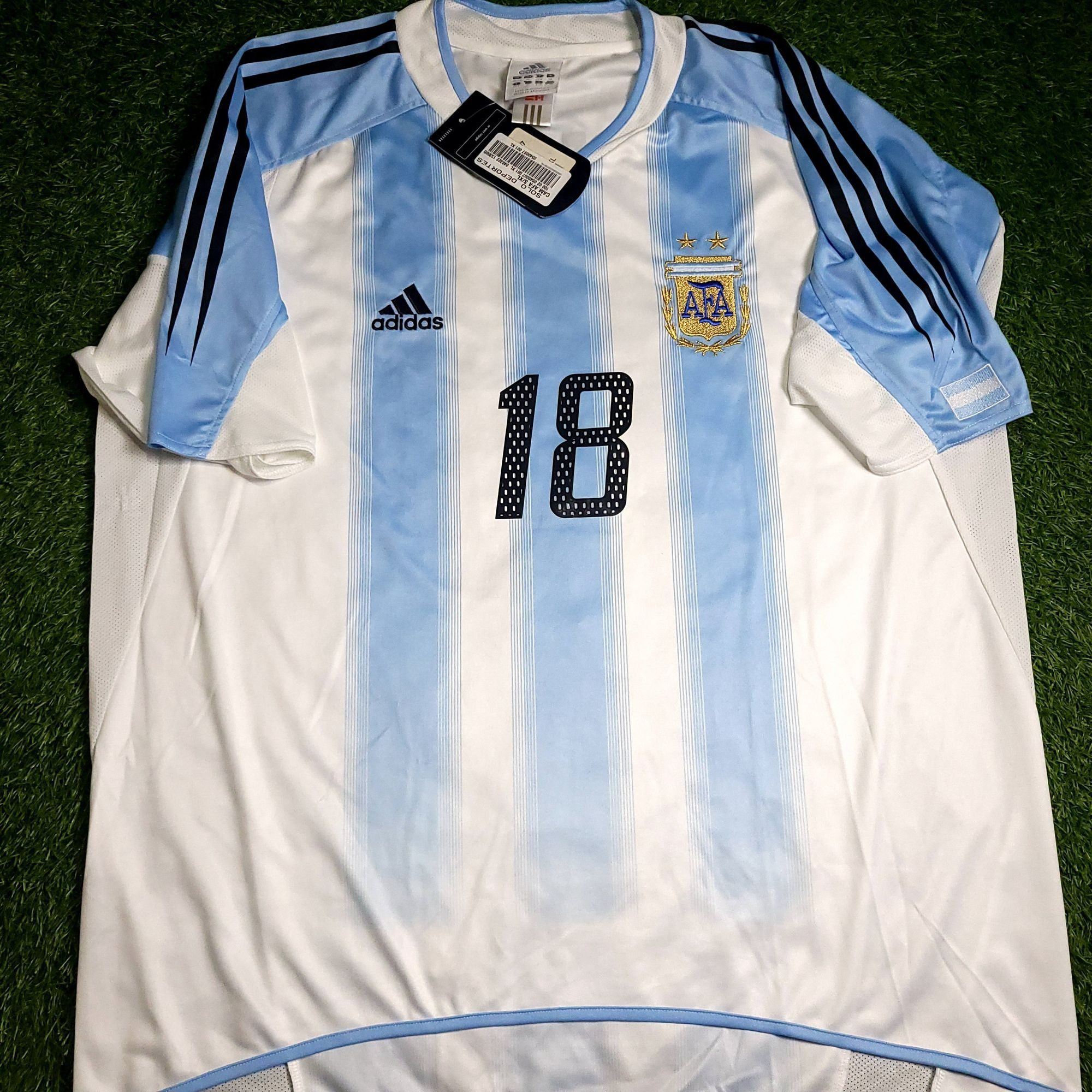 Adidas Messi Argentina 2004 2005 DEBUT Soccer Jersey BNWT XL Size US XL / EU 56 / 4 - 2 Thumbnail
