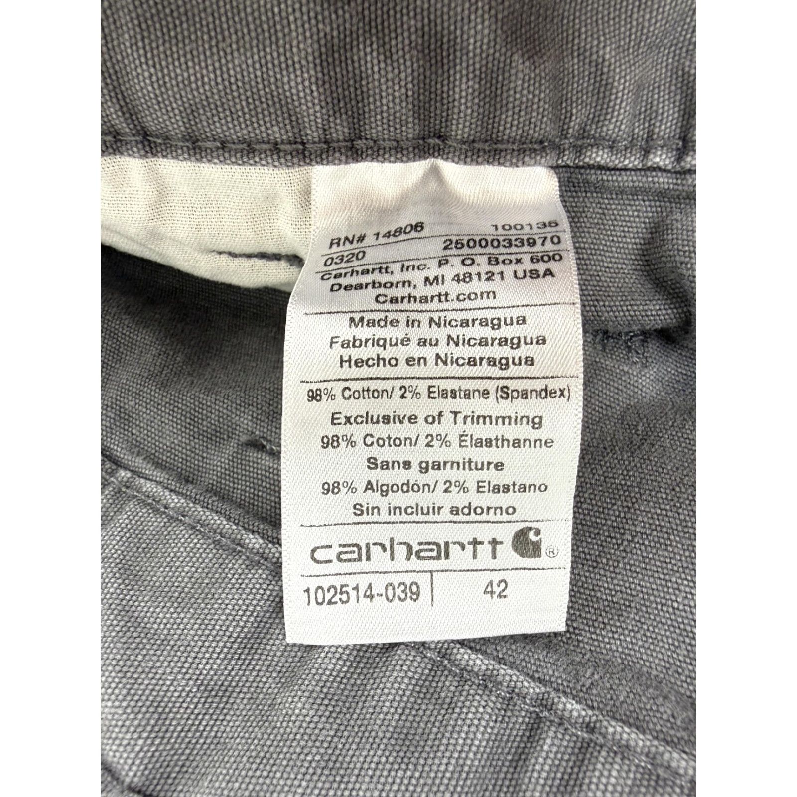 Carhartt Carhartt Shorts Mens 42 Gray Rugged Flex Relaxed Fit Canvas Work 102514-039 Size US 42 / EU 58 - 3 Thumbnail