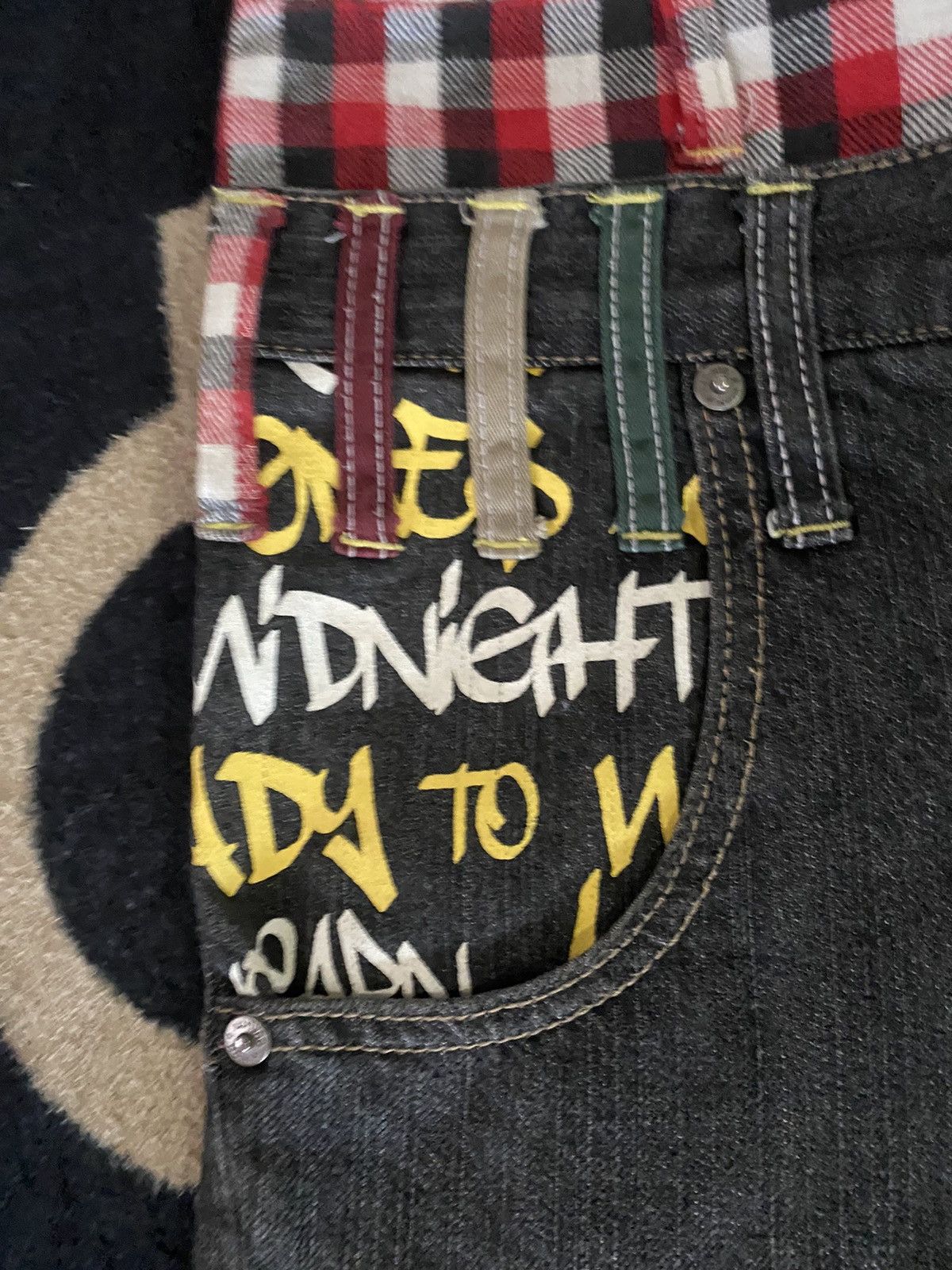 Japanese Brand 🔥RARE🔥🔥Vintage Antfui Painting Pocket Punk Design Style Size US 33 - 4 Thumbnail
