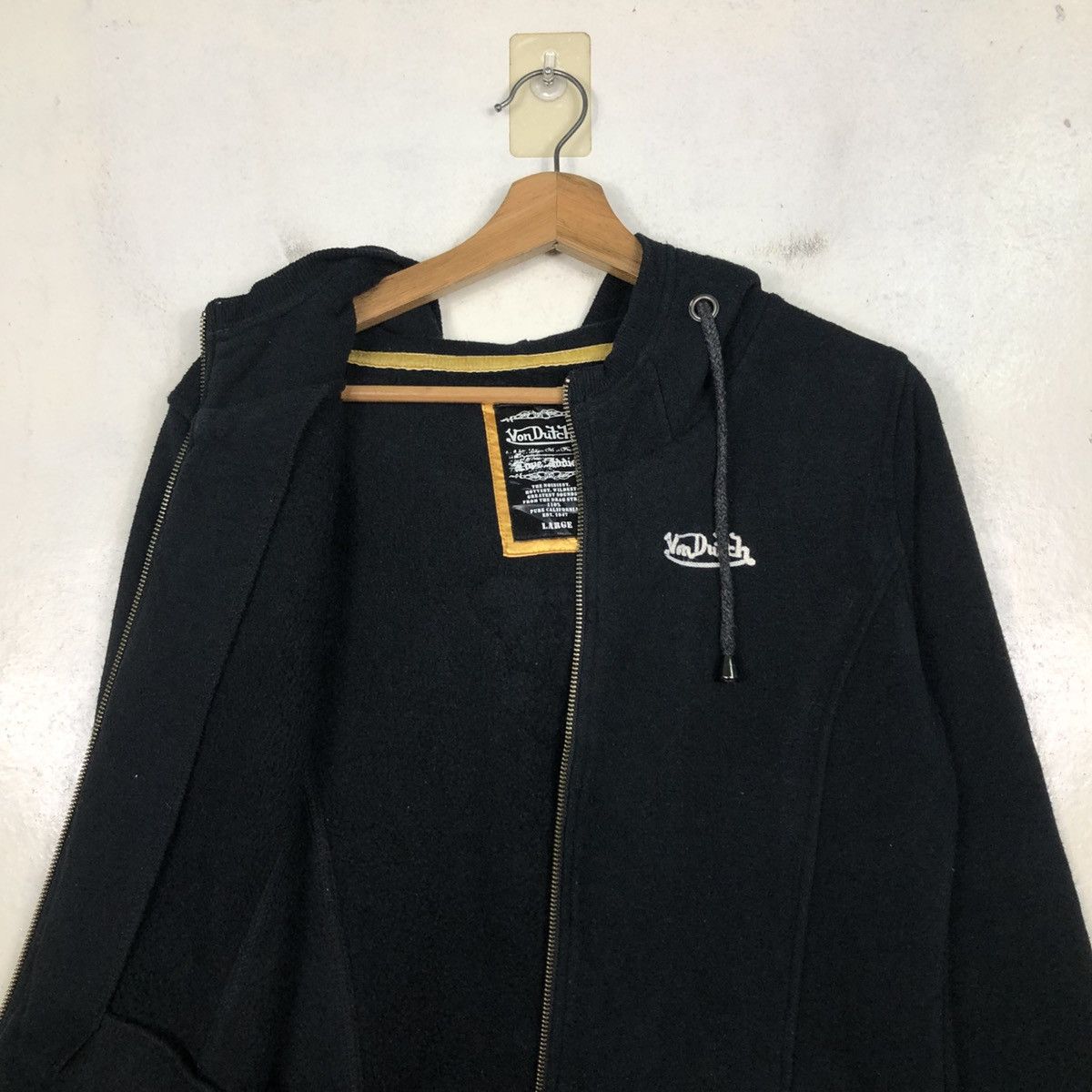 Von Dutch 📌Rich Black Zipper Jacket Von Dutch Big Logo Punk Style Size US L / EU 52-54 / 3 - 14 Thumbnail