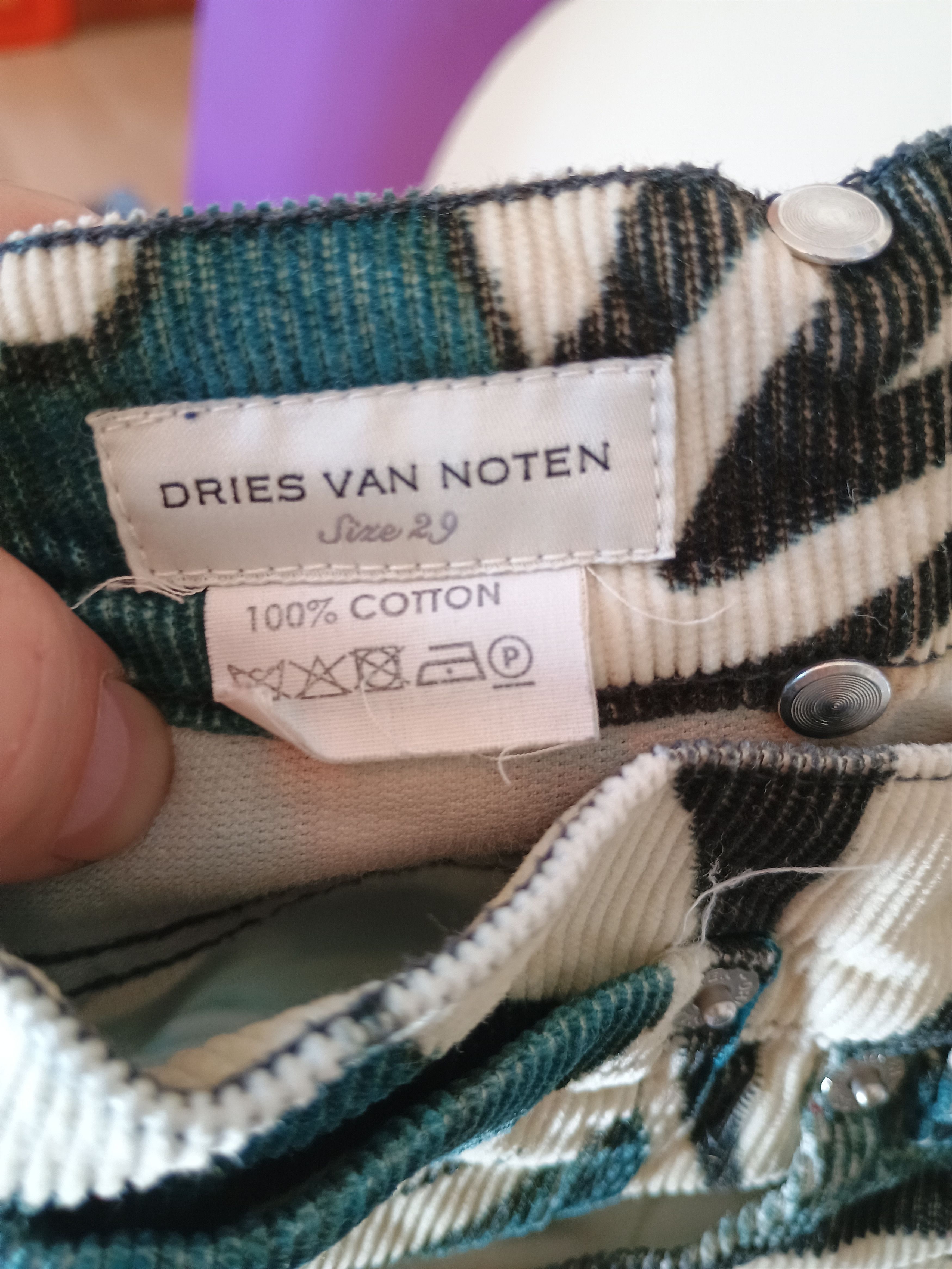 Dries Van Noten Floral print corduroy straight leg pants Size US 29 - 5 Thumbnail