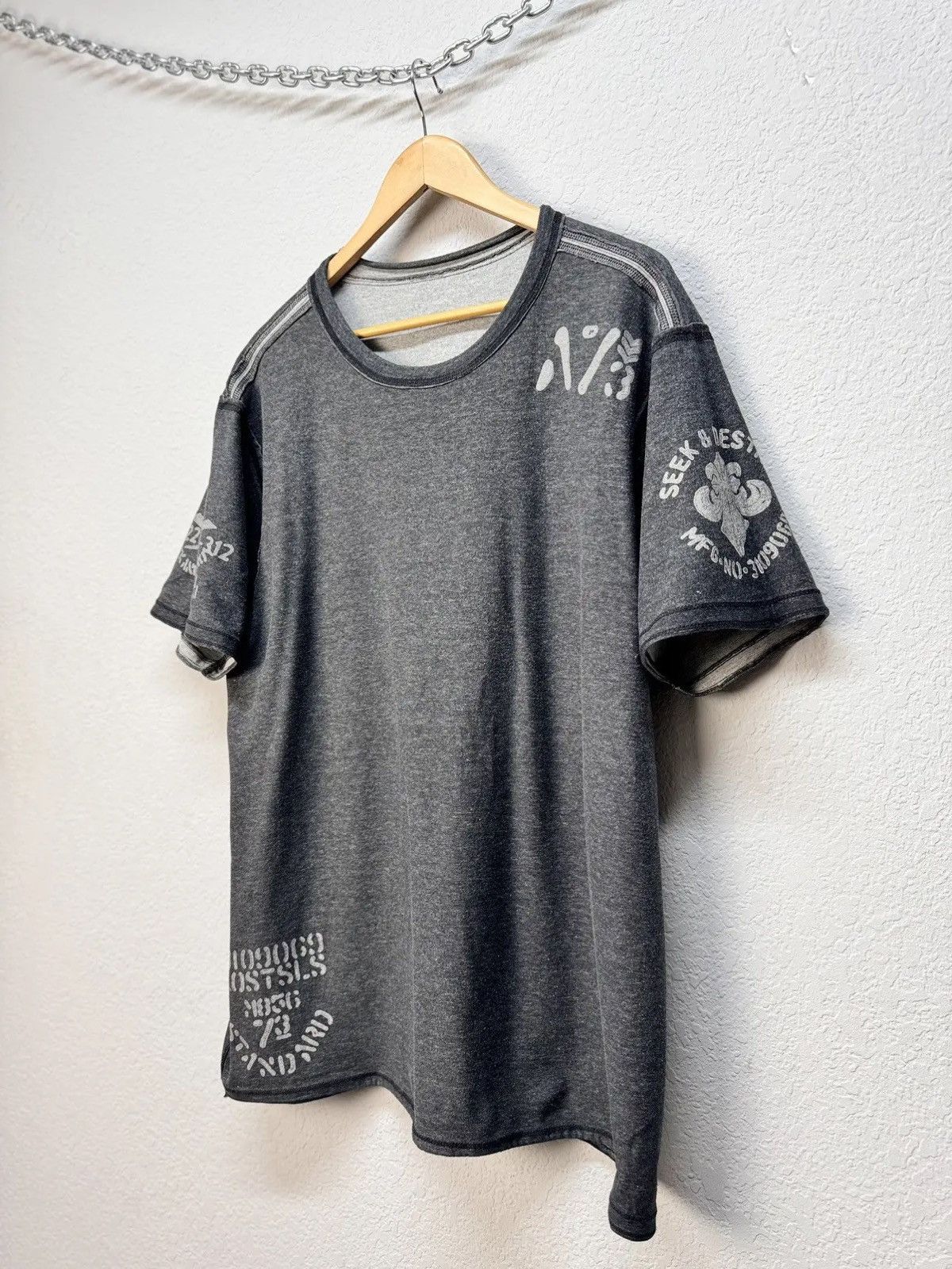 Affliction × Japanese Brand × Vintage Vintage Reversible Affliction Double Skull Black T Shirt Size US XL / EU 56 / 4 - 9 Thumbnail