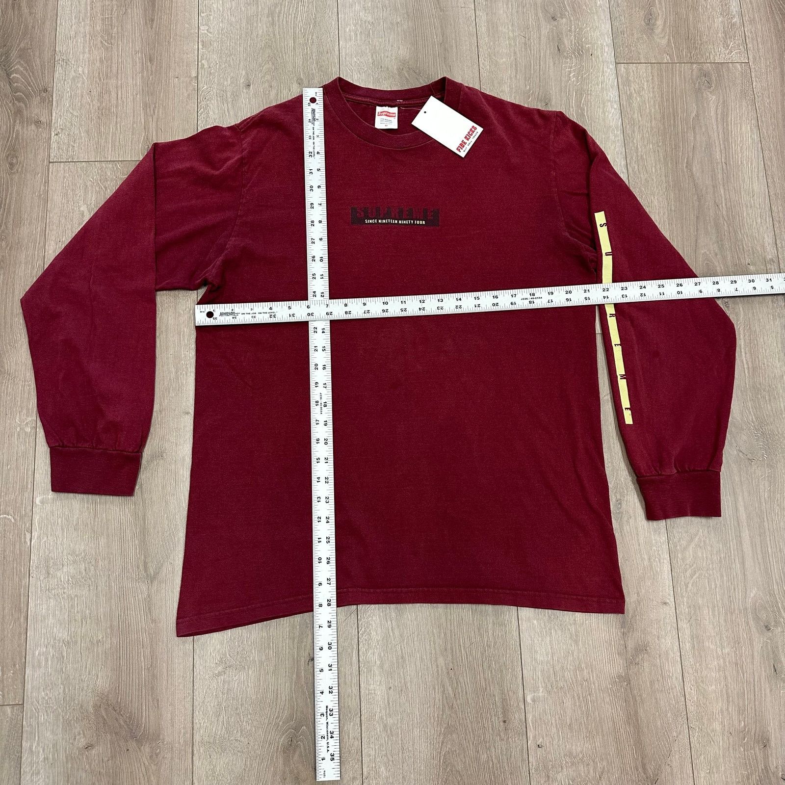 Supreme FW18 Supreme Since 1994 Long Sleeve Tee T Shirt Burgundy Size US M / EU 48-50 / 2 - 6 Thumbnail