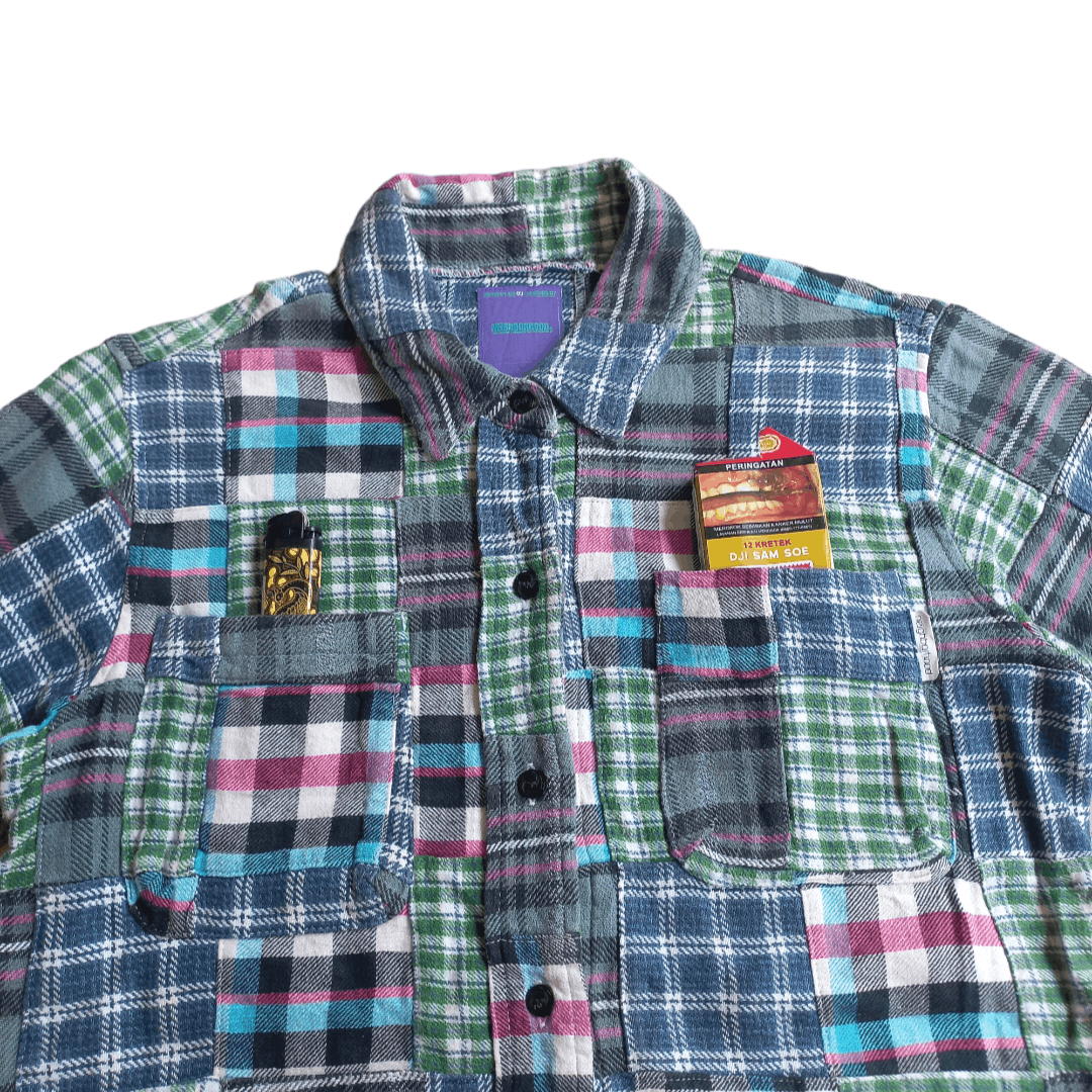Neighborhood Neighborhood - Patchwork Flannel Short Sleeve Shirt Size US XS / EU 42 / 0 - 2 Thumbnail