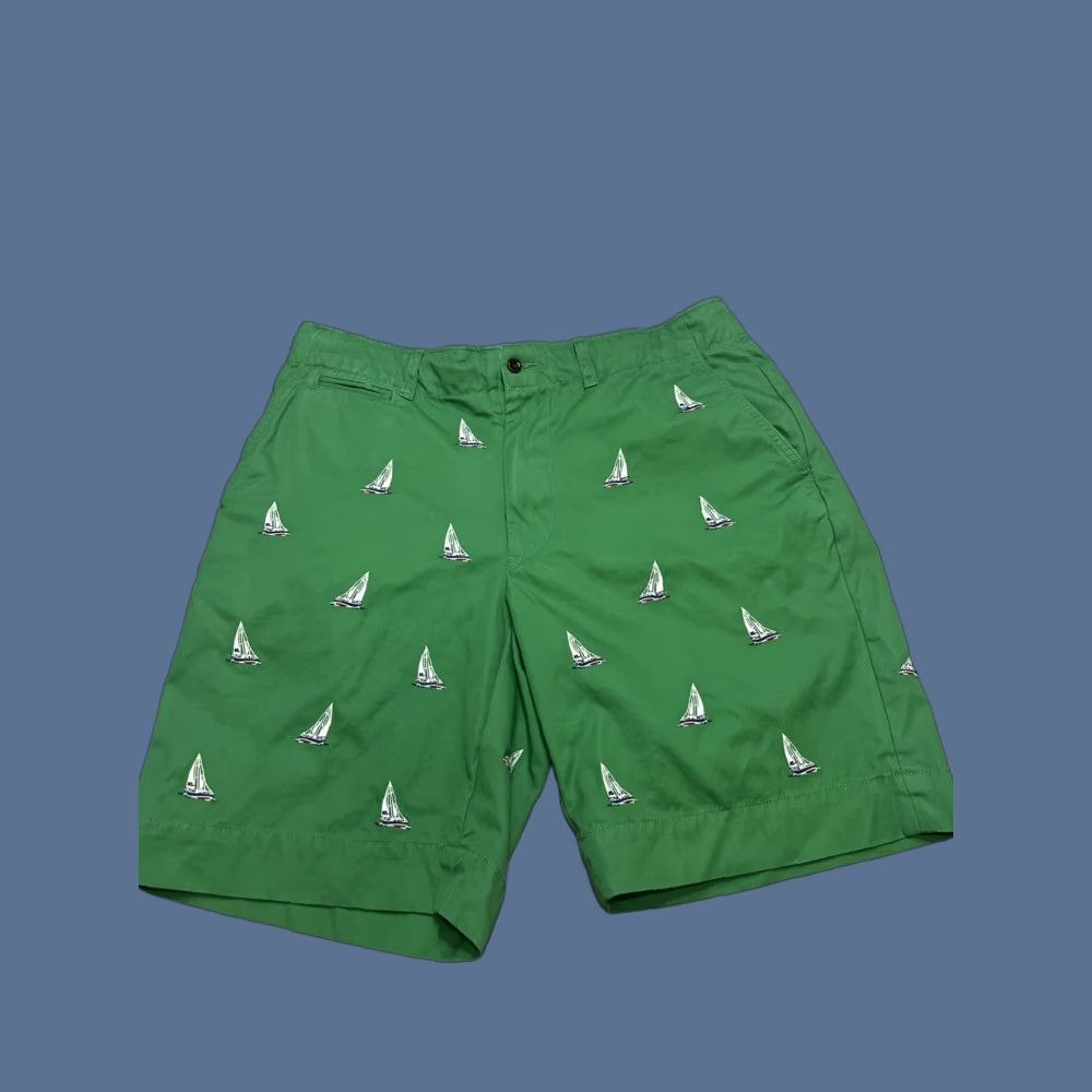 Polo Ralph Lauren Polo Ralph Lauren Shorts Bermuda Mens 35 Green Embroidered Sailboats Preppy Y2K Bermuda Shorts Mens Green Embroidered Sailboats Size US S / EU 44-46 / 1 - 1 Thumbnail