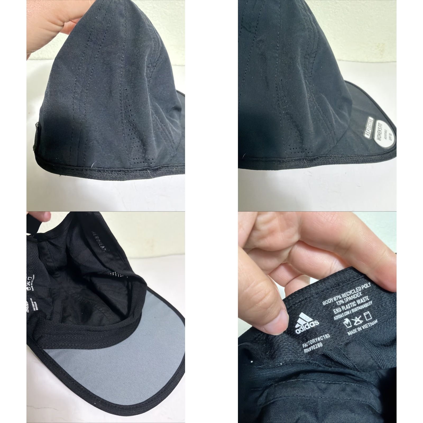 Adidas Adidas Women’s Aeroready Reflective Black Running Strapback Hat UPF 50 Adjustable Women’s Baseball Cap Reflective Adidas Hat Size ONE SIZE - 9 Thumbnail