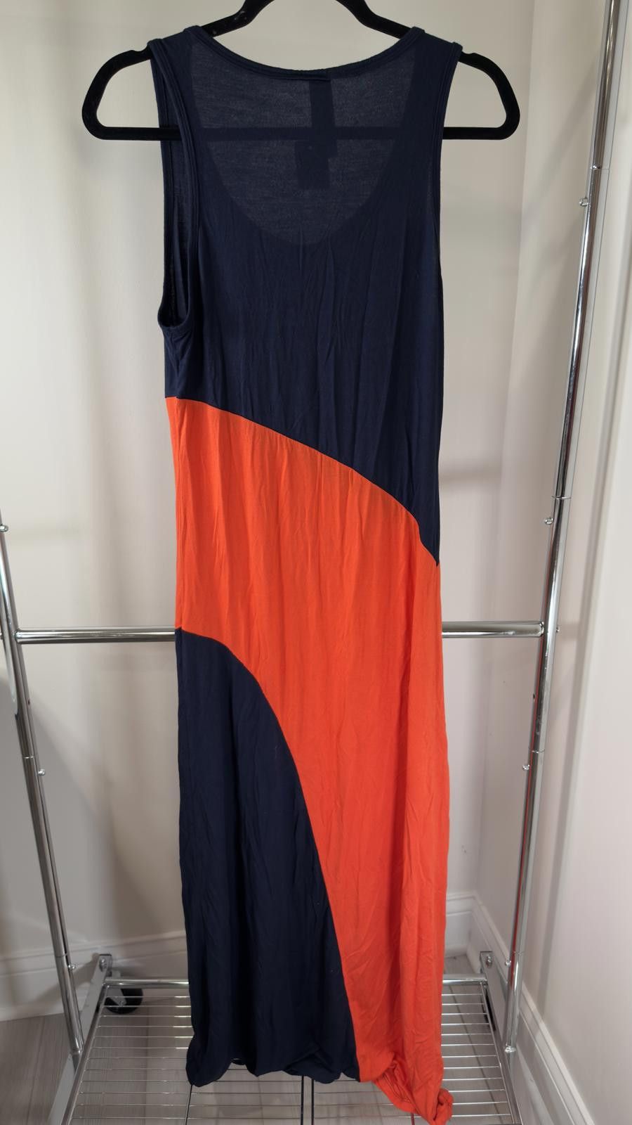 Designer GO Couture XL Colorblock Maxi Dress - Navy & Orange Size XL / US 12-14 / IT 48-50 - 2 Thumbnail