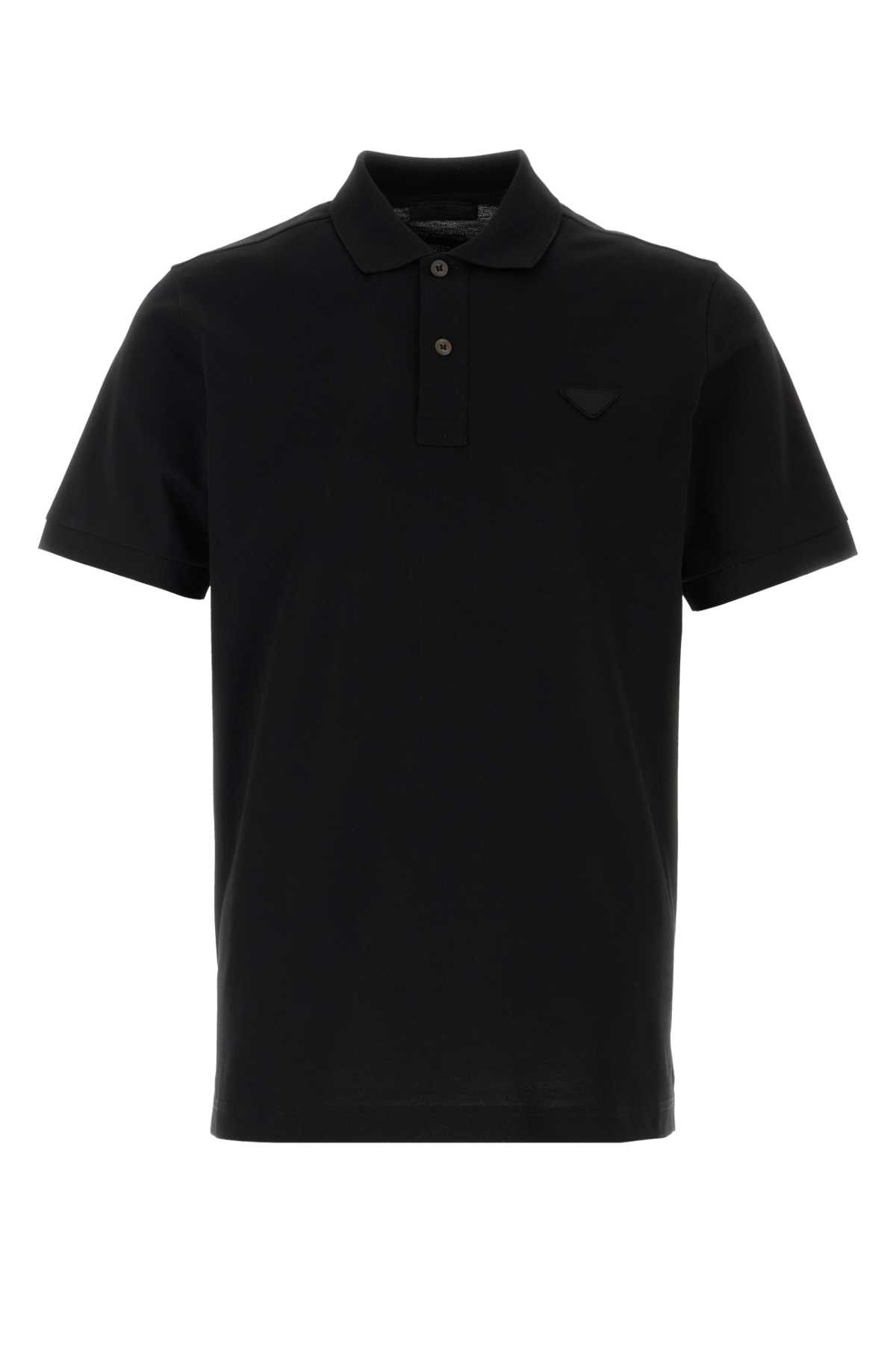 Prada Black Piquet Polo Shirt Size US XL / EU 56 / 4 - 1 Thumbnail