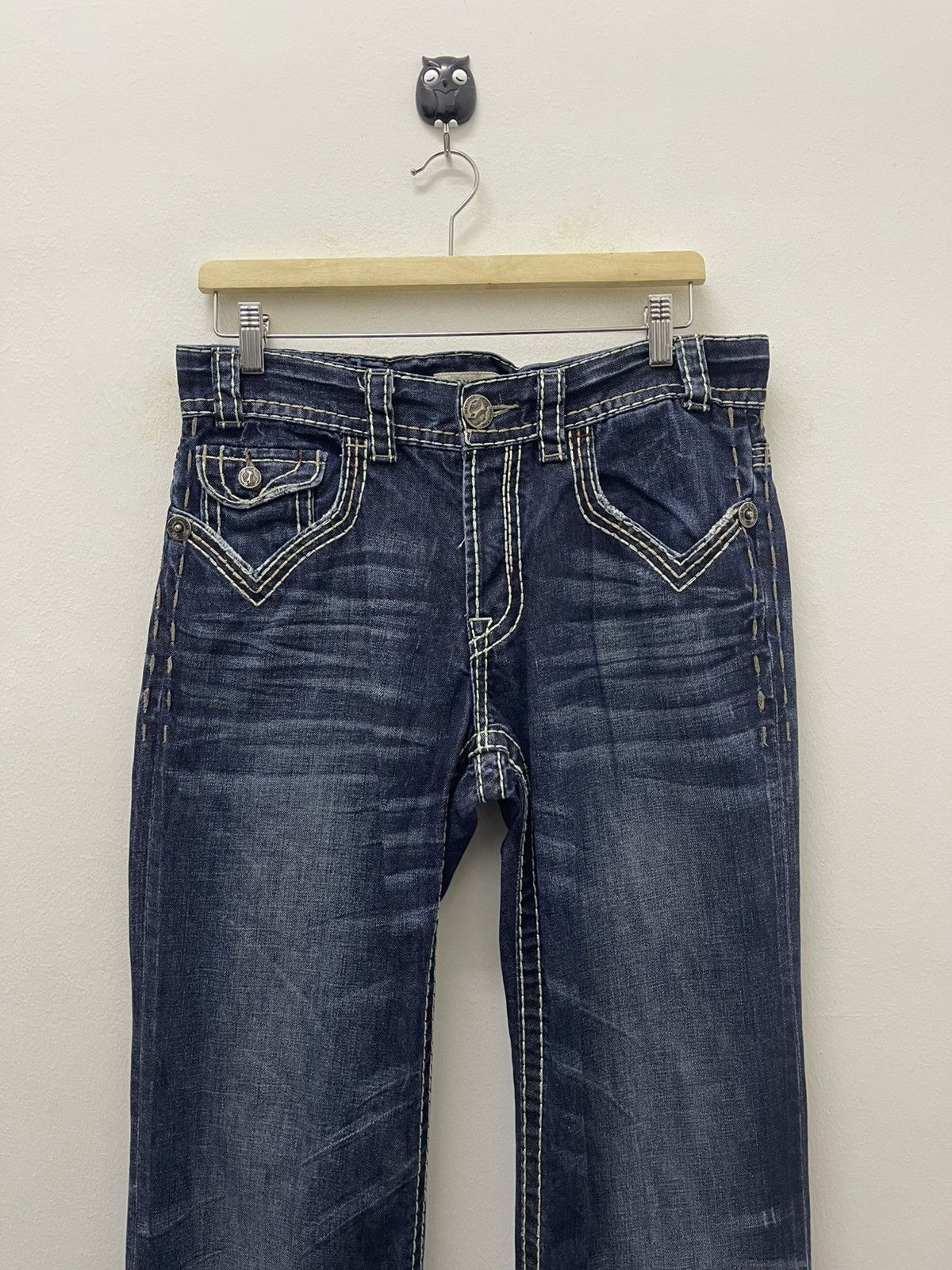 Mek Denim Rare Vintage MEK DENIM Affliction y2k Style Bootcut Flare Size US 31 - 10 Thumbnail