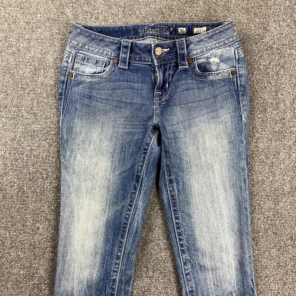 Miss Me Miss Me Jeans Womens 26 Denim Blue Mid Rise Cuffed Skinny Size 26" / US 2 / IT 38 - 2 Thumbnail