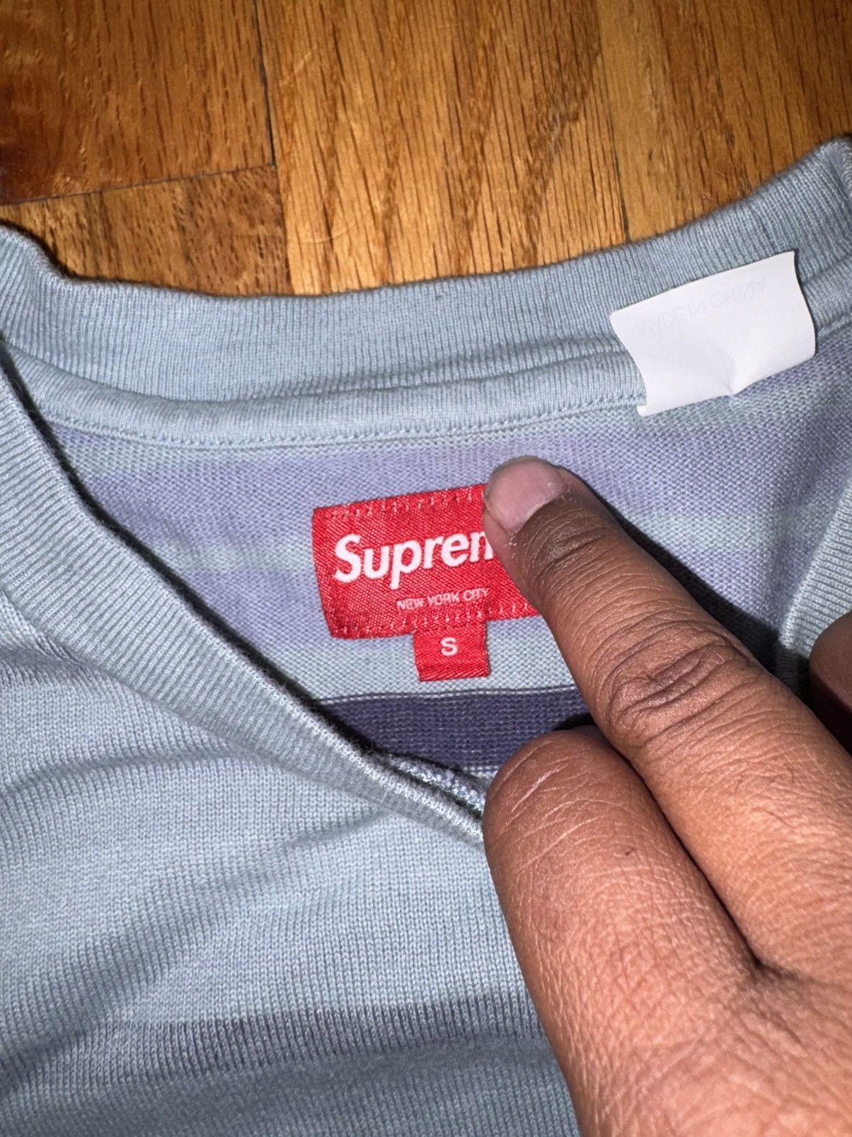 Supreme Supreme Inverted stripe Tee Size US S / EU 44-46 / 1 - 3 Thumbnail