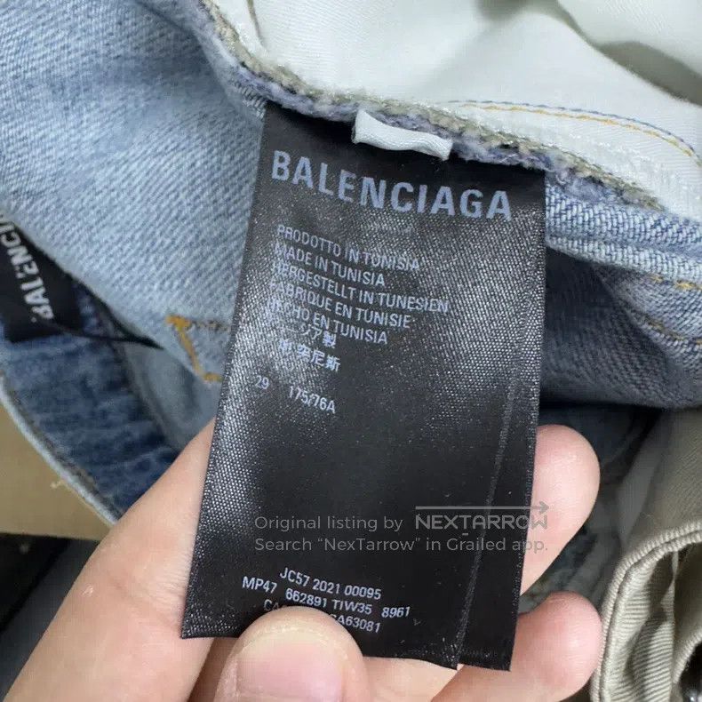 Balenciaga Balenciaga Tomorrow World Faux Two Piece Work Denim Pants Size US 29 - 4 Thumbnail