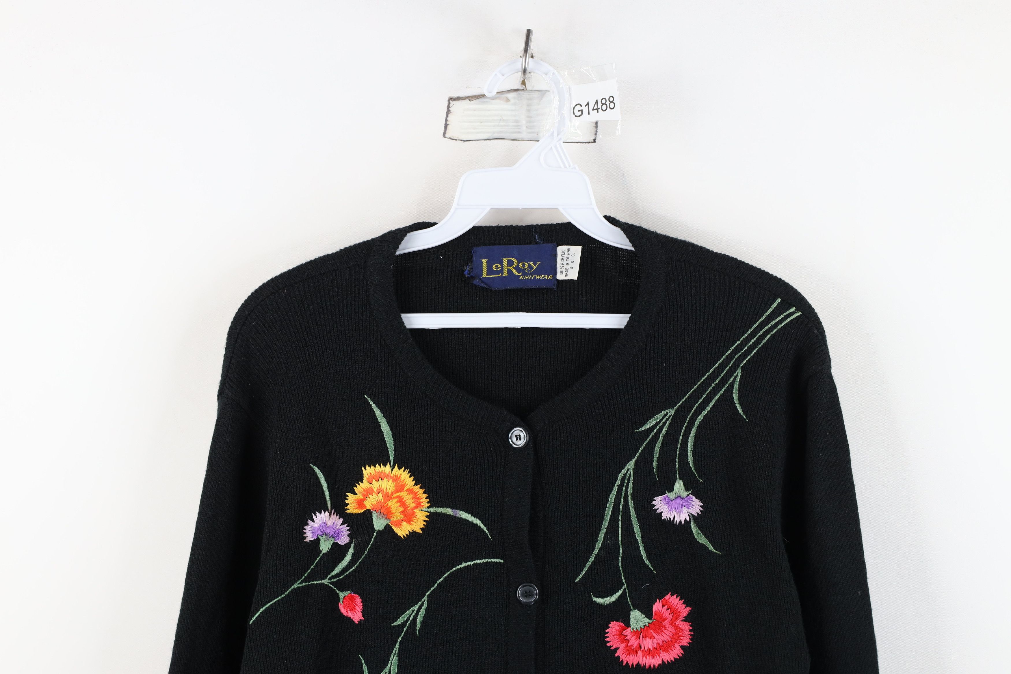 Vintage Vintage 70s Streetwear Flower Knit Cardigan Sweater Size S / US 4 / IT 40 - 2 Thumbnail