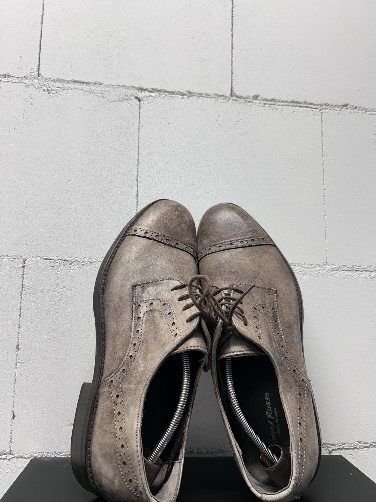 Genuine Leather × Gianni Valentino Gianni Russo Leather Brogue Shoes Size US 11 / EU 44 - 6 Thumbnail