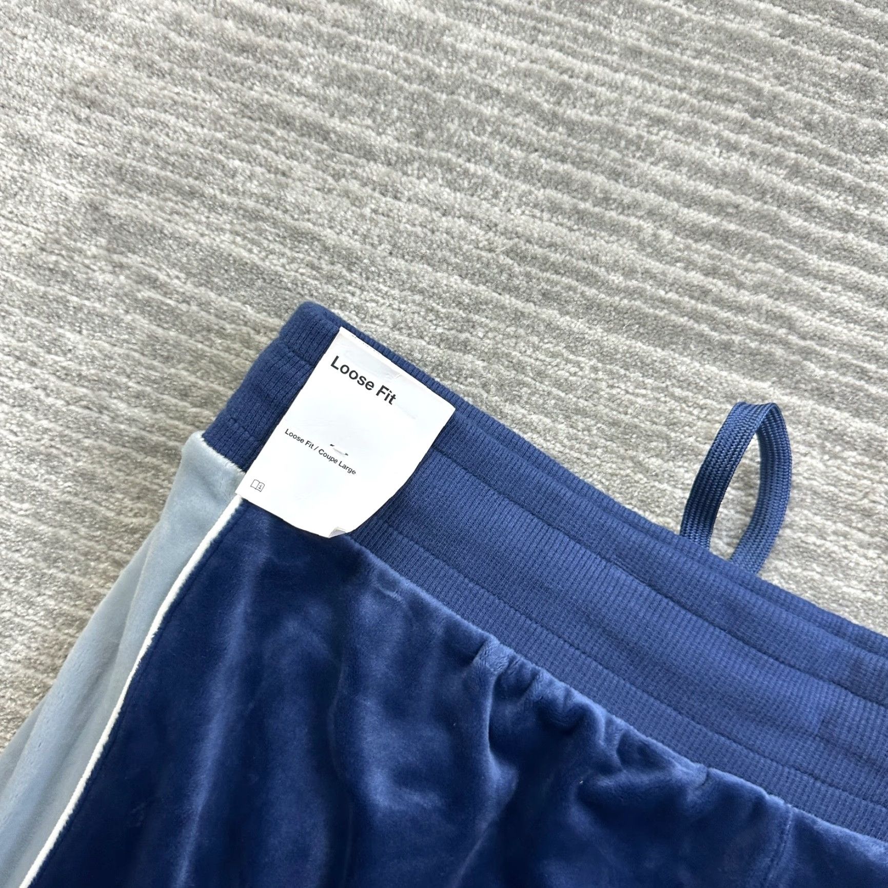 Jordan Brand NEW Jordan Pants Women XL Blue Velour Sweatpants Baggy Loose Fit Drawstring Pockets Y2K Size 30" / US 8 / IT 44 - 3 Thumbnail