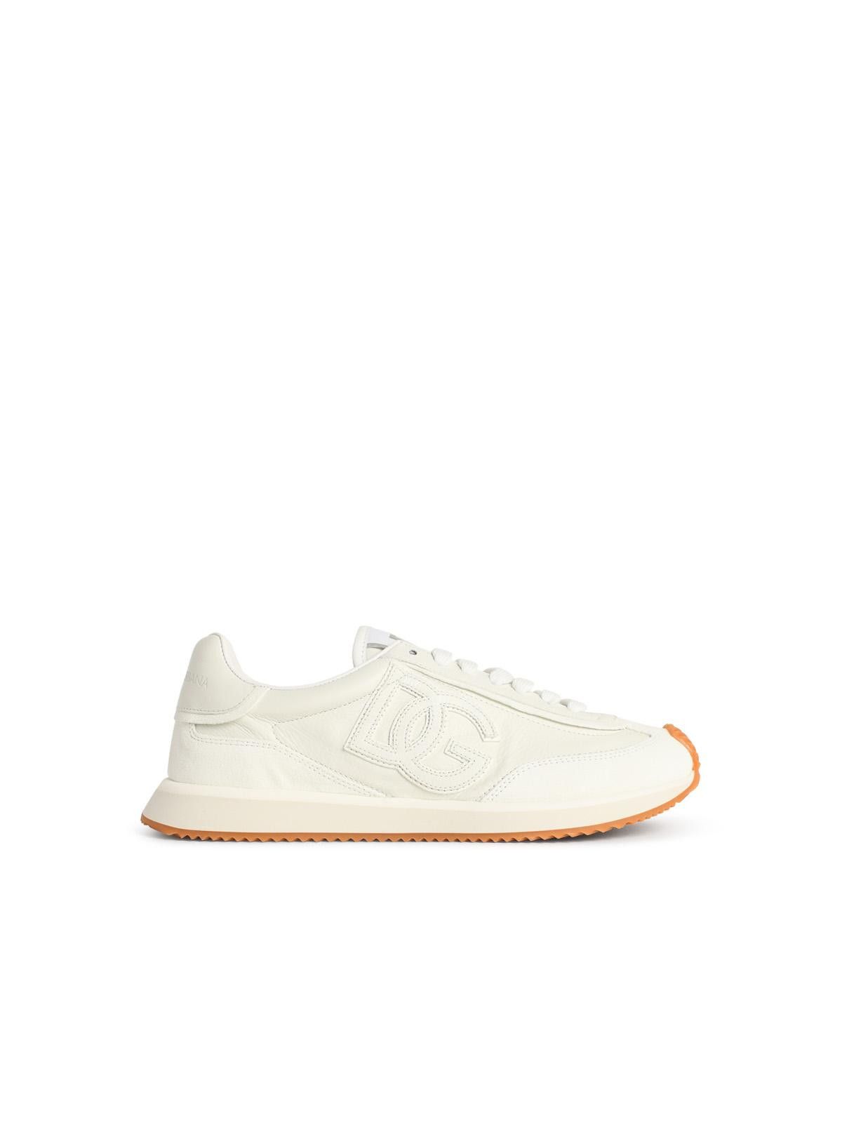 Dolce & Gabbana DOLCE & GABBANA 'Cushion' White Leather Sneakers Size US 9 / EU 42 - 1 Thumbnail