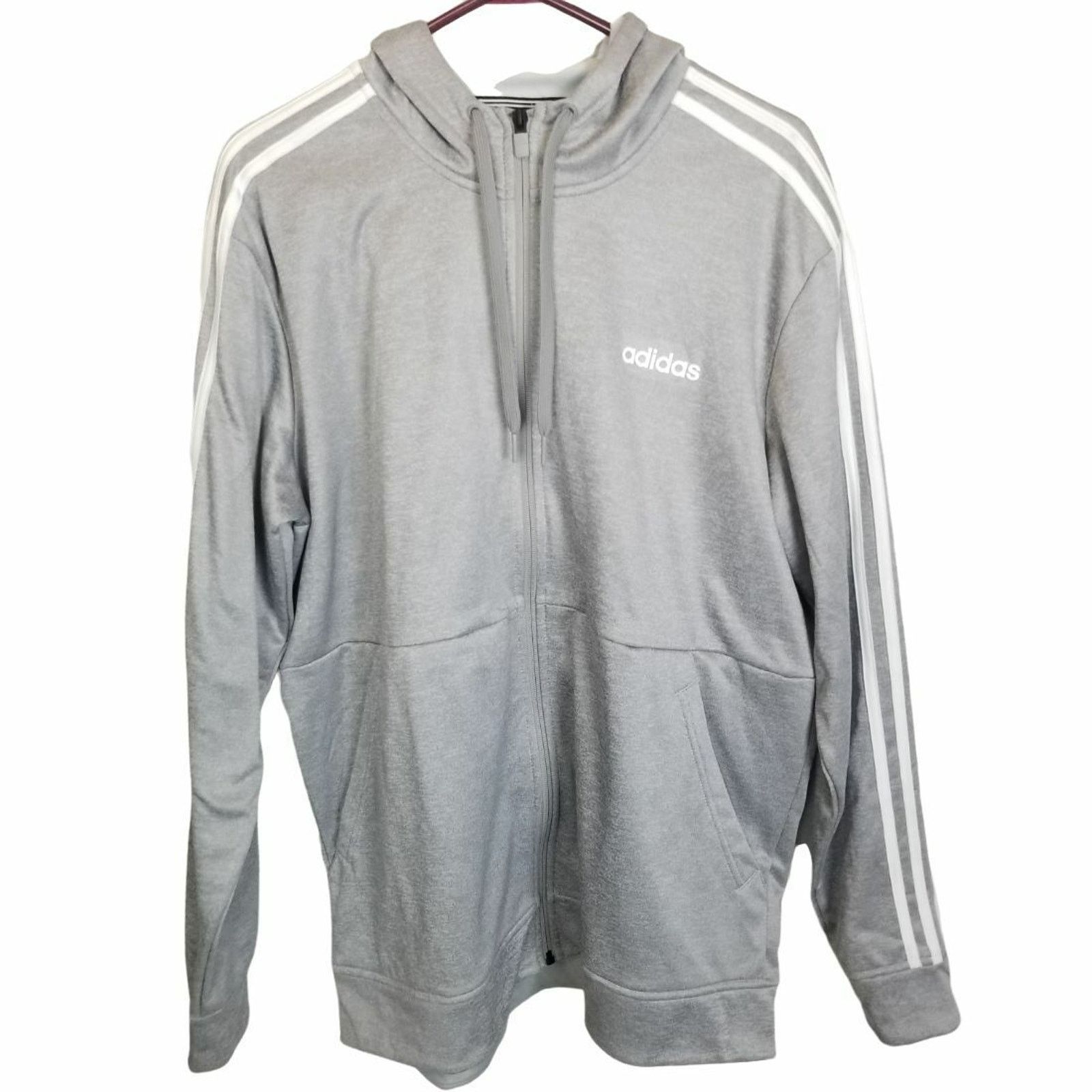 Adidas Vintage Adidas Mens Three Stripe Hoodie Sweatshirt Full Zip Size US L / EU 52-54 / 3 - 1 Thumbnail