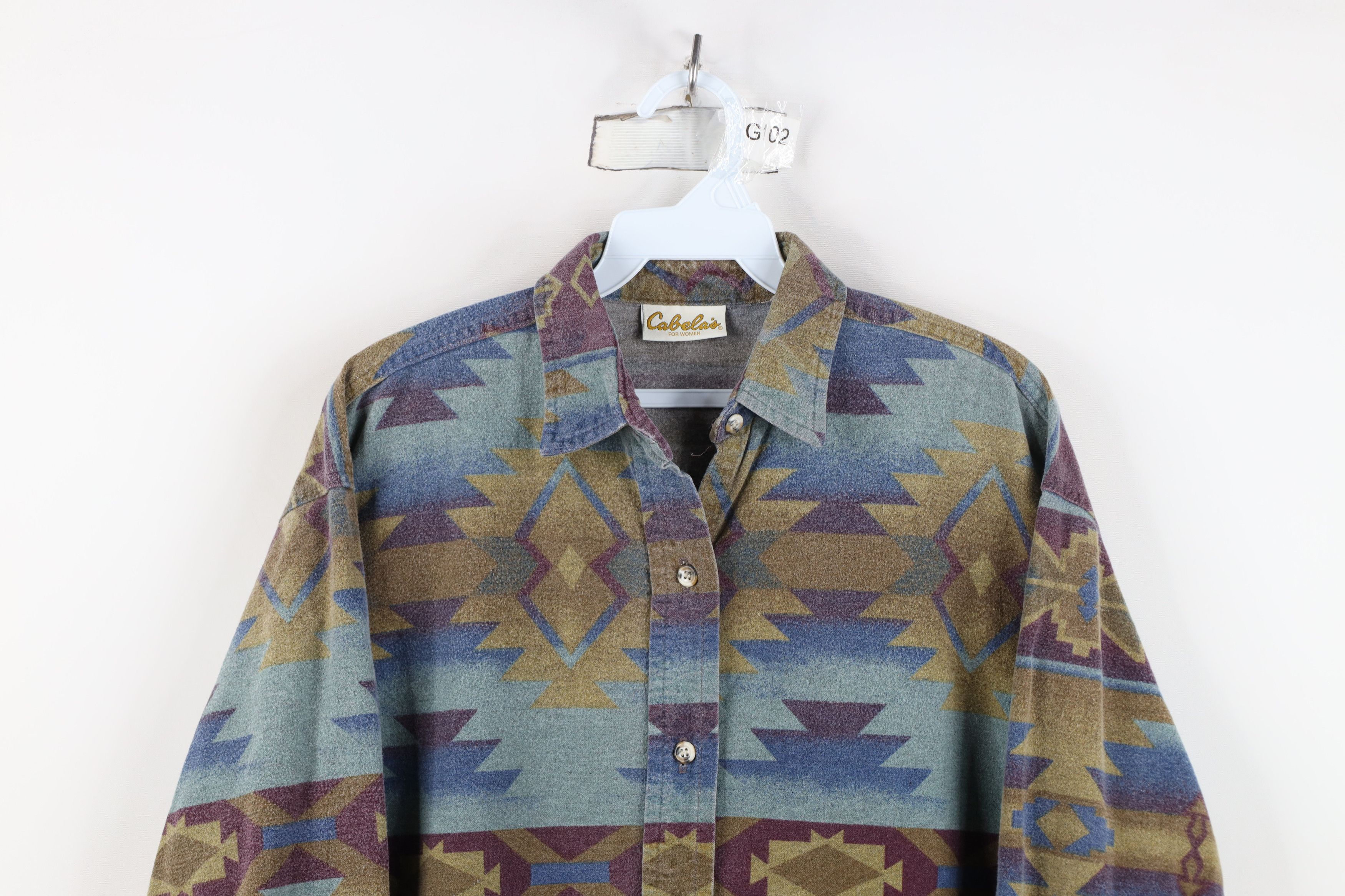 Cabelas Vintage 90s Cabelas Chamois Cloth Southwestern Button Shirt Size M / US 6-8 / IT 42-44 - 2 Thumbnail