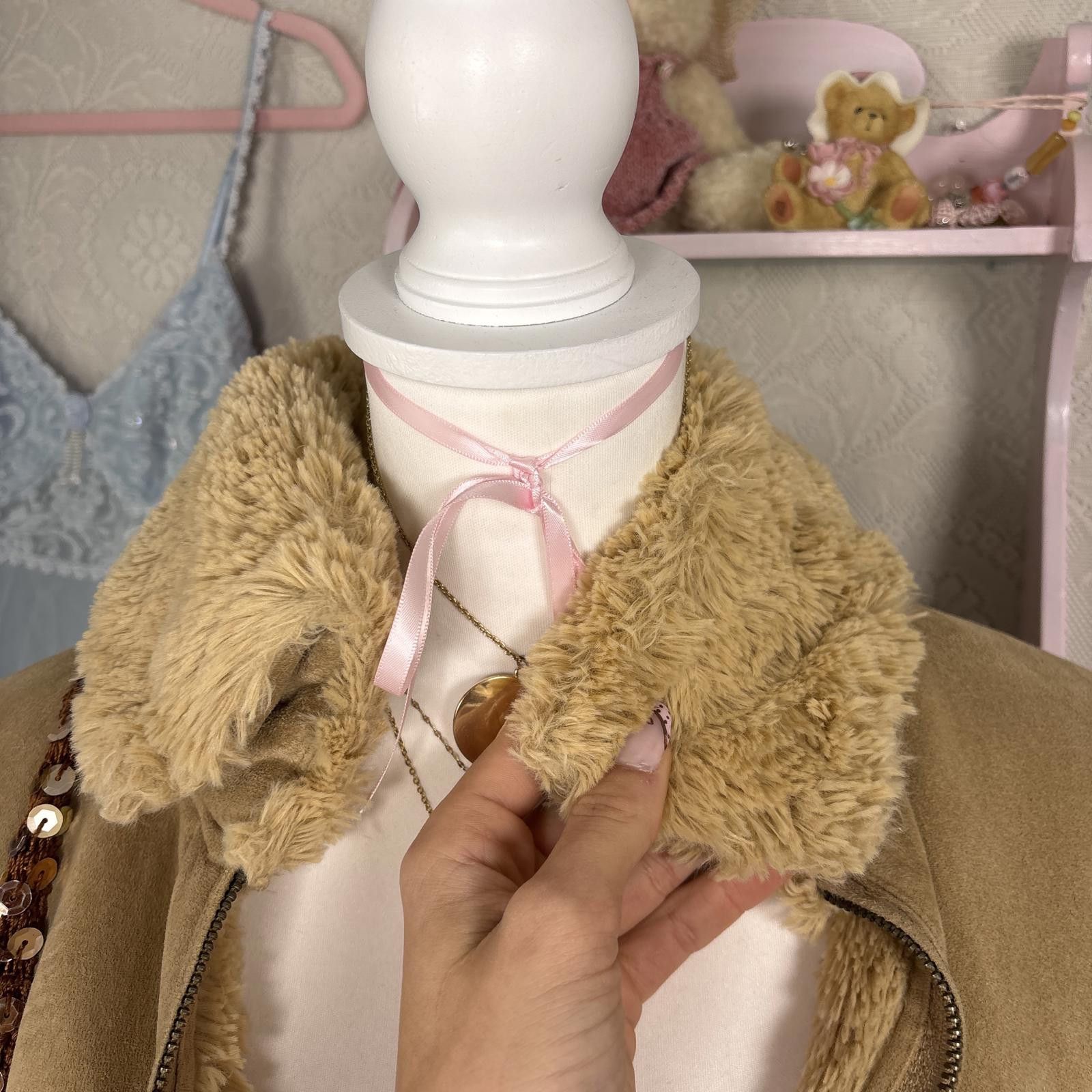 Other vintage fur trim suede jacket zip up Size L / US 10 / IT 46 - 7 Thumbnail