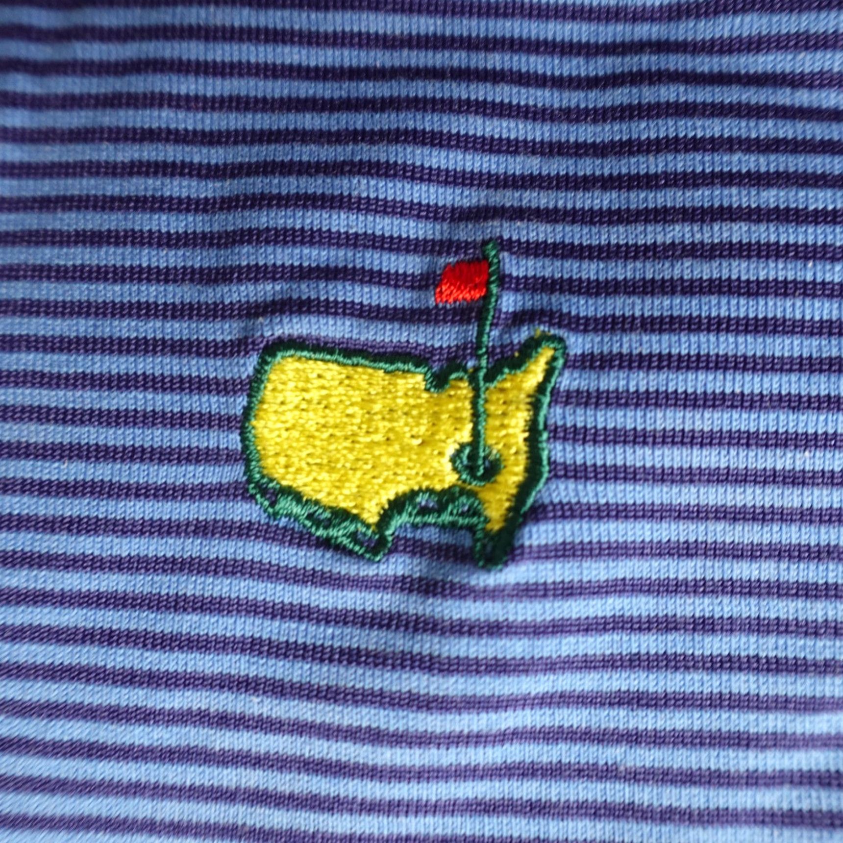 Vintage Masters Polo Shirt Mens Large Blue Striped Clubhouse Performance Made in Italy Size US L / EU 52-54 / 3 - 4 Thumbnail