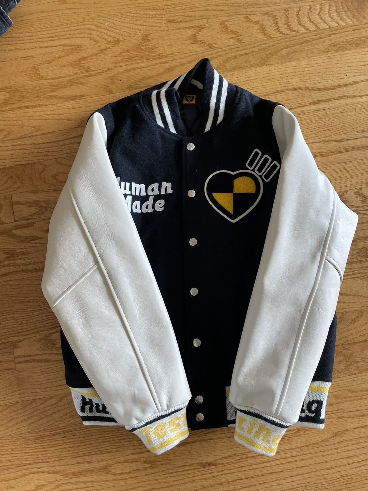 Human Made Human Made Victor Varsity Jacket Navy | Grailed