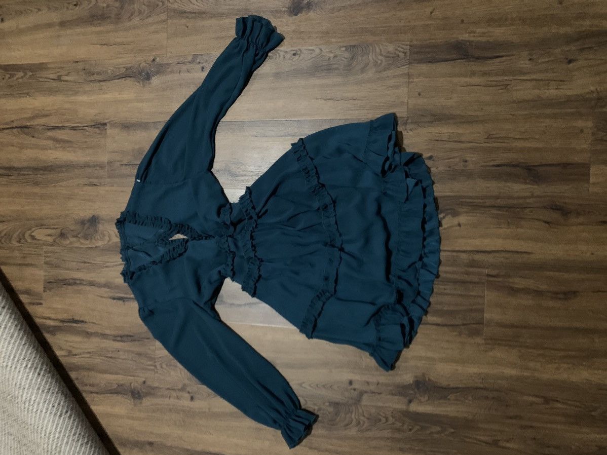 Other Dark blue/green long sleeve ruffled dress Size M / US 6-8 / IT 42-44 - 1 Thumbnail