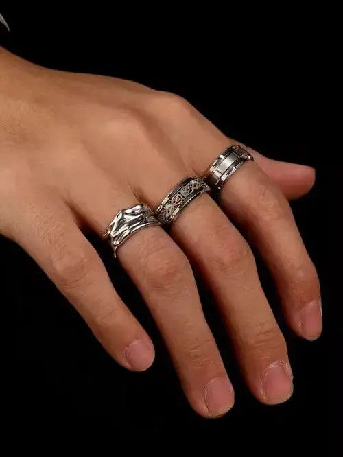 Japanese Brand 3pcs Mens Ring set Size ONE SIZE - 1 Thumbnail
