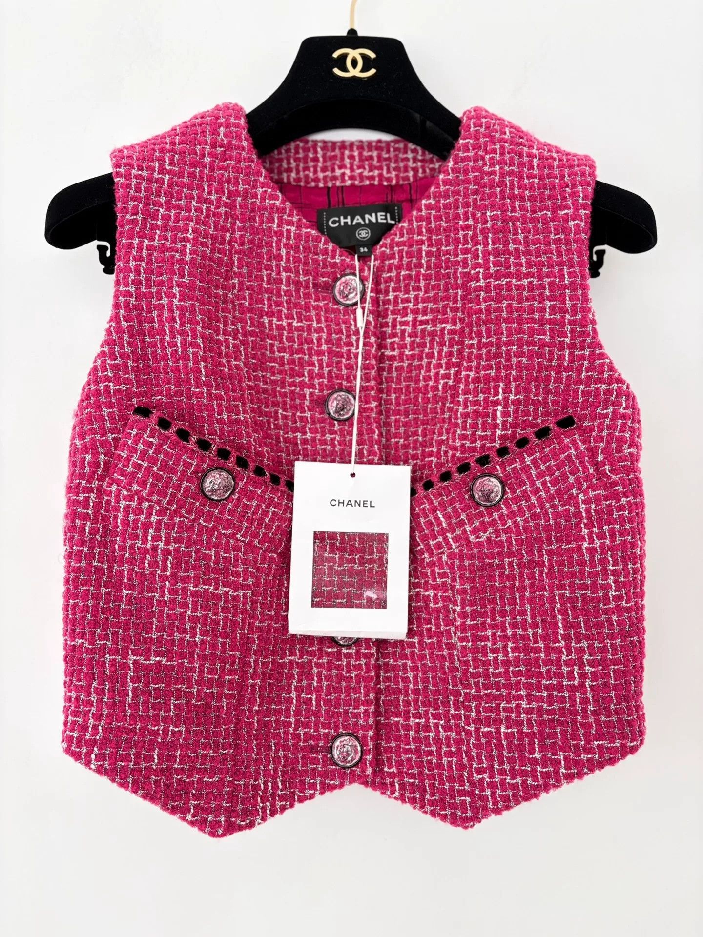 Chanel Chanel 22B Berry Velvet Spliced Vest Size US XS / EU 42 / 0 - 1 Thumbnail
