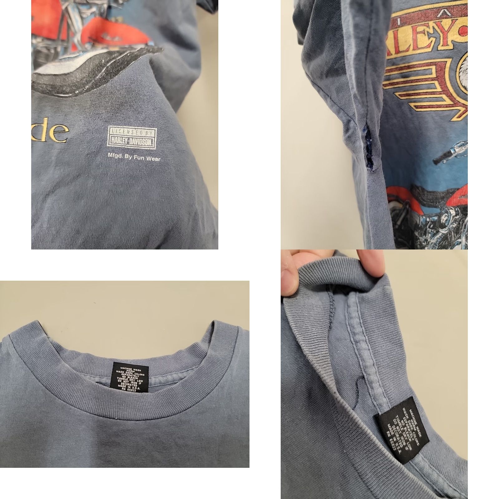 Harley Davidson VINTAGE Harley-Davidson Shirt Mens L Black 1990s Distressed Graphic Made In USA Size US L / EU 52-54 / 3 - 9 Thumbnail