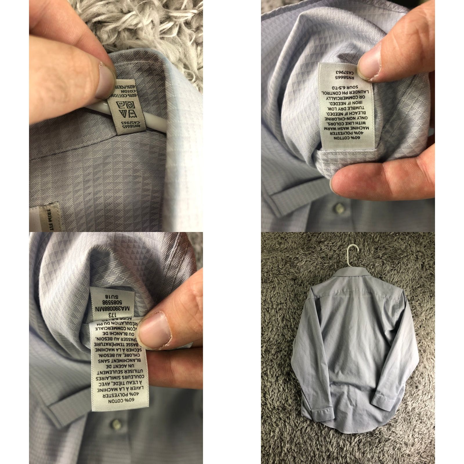 Nordstrom Nordstrom Rack Trim Fit Mens 17 34-35 Blue Long Sleeve Spread Collar Shirt Shirt Mens Blue Long Sleeve Spread Collar Shirt Size US XL / EU 56 / 4 - 8 Thumbnail