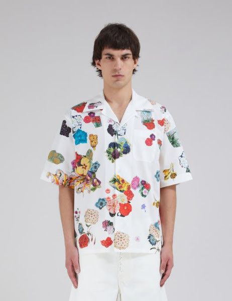 oc11z0525 Floral Shirt in White