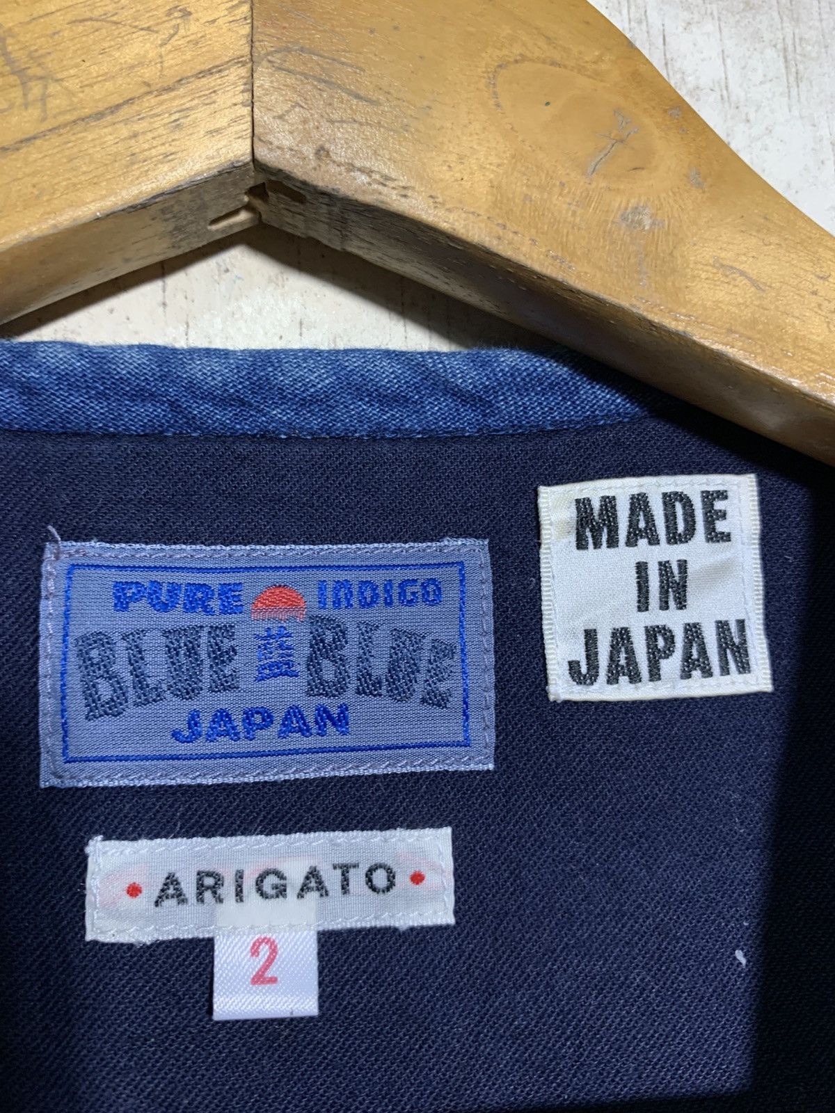 Blue Blue Japan 🔥BLUE/BLUE JAPAN SHASHIKO BORO INDIGO VEST Size US M / EU 48-50 / 2 - 7 Thumbnail