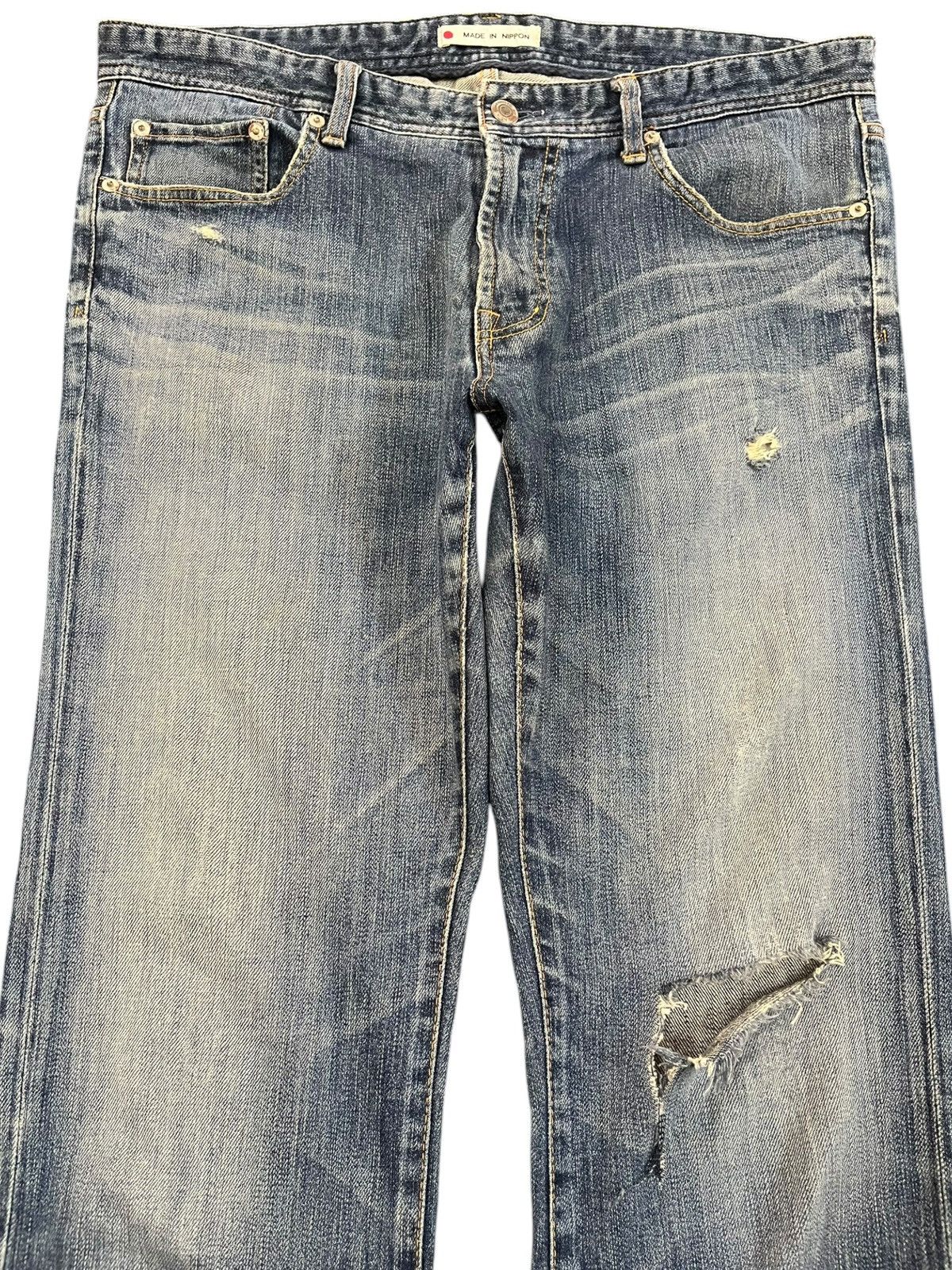 Japanese Brand Vintage Male&co Faded Distressed Denim Size US 36 / EU 52 - 2 Thumbnail
