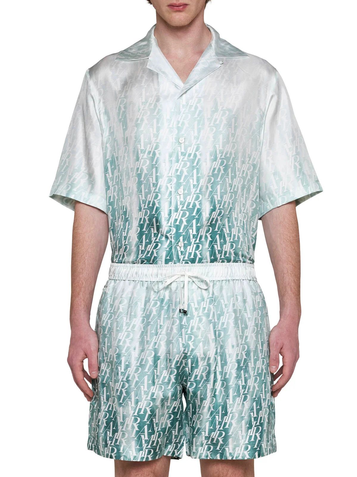 Amiri o1y0525 Logo Short in Light Green/White Size US 38 / EU 54 - 3 Thumbnail