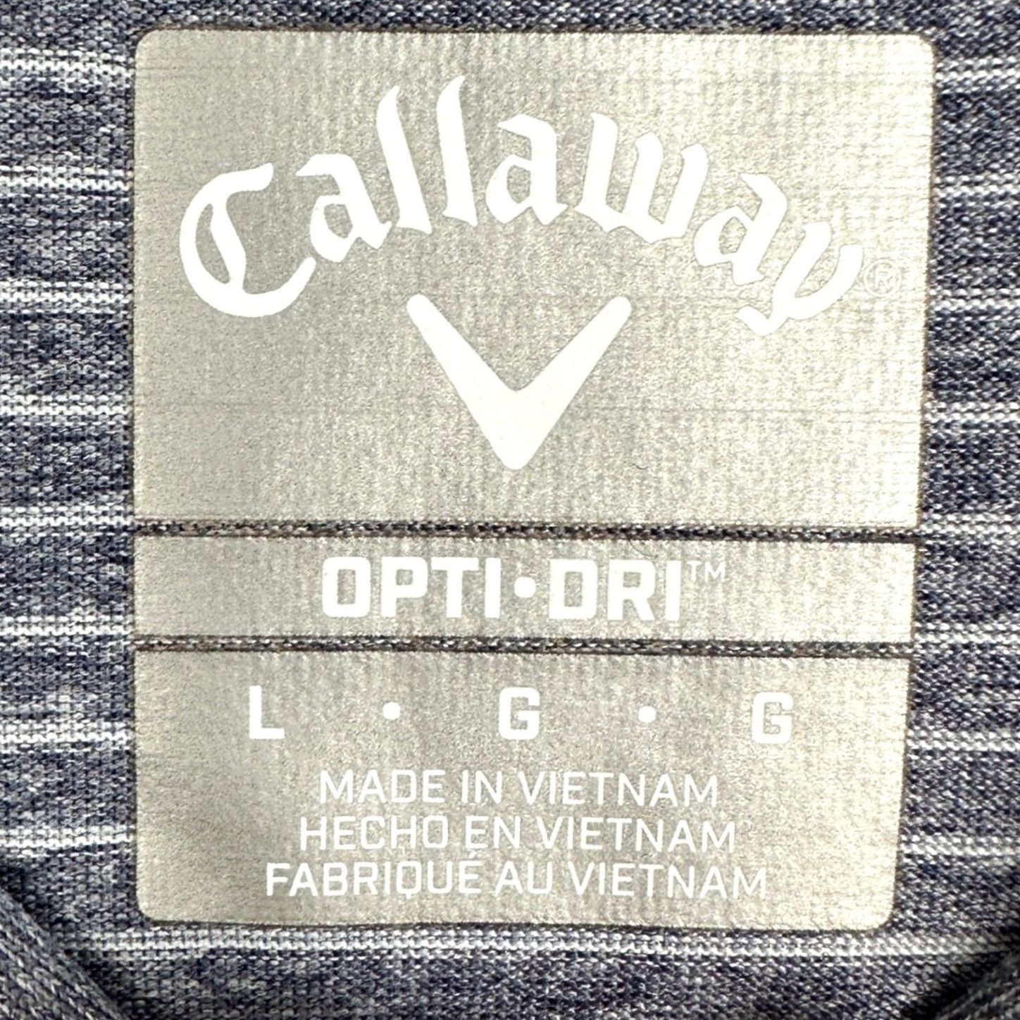 Callaway Callaway Polo Shirt Mens Large Navy Opti-Dri Stripe Short Sleeve GOLF Activewear Stretch Polo Shirt Blue White Chevron Logo Size US L / EU 52-54 / 3 - 4 Thumbnail