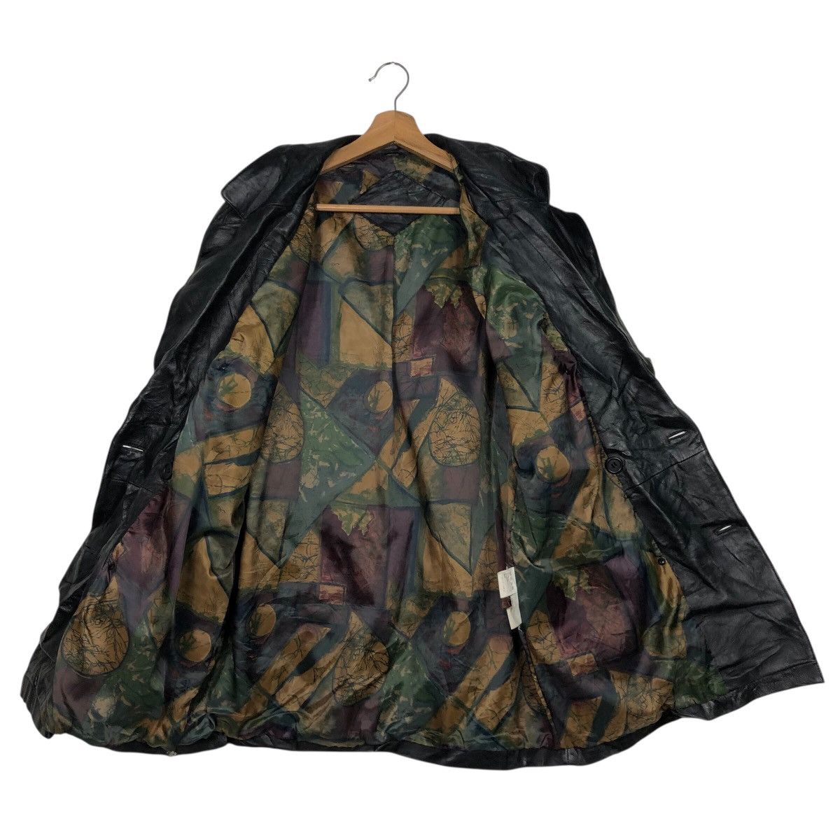 Japanese Brand Artisanal Crinkled Leather Trench Map Lining Issey Miyake Size US M / EU 48-50 / 2 - 14 Thumbnail