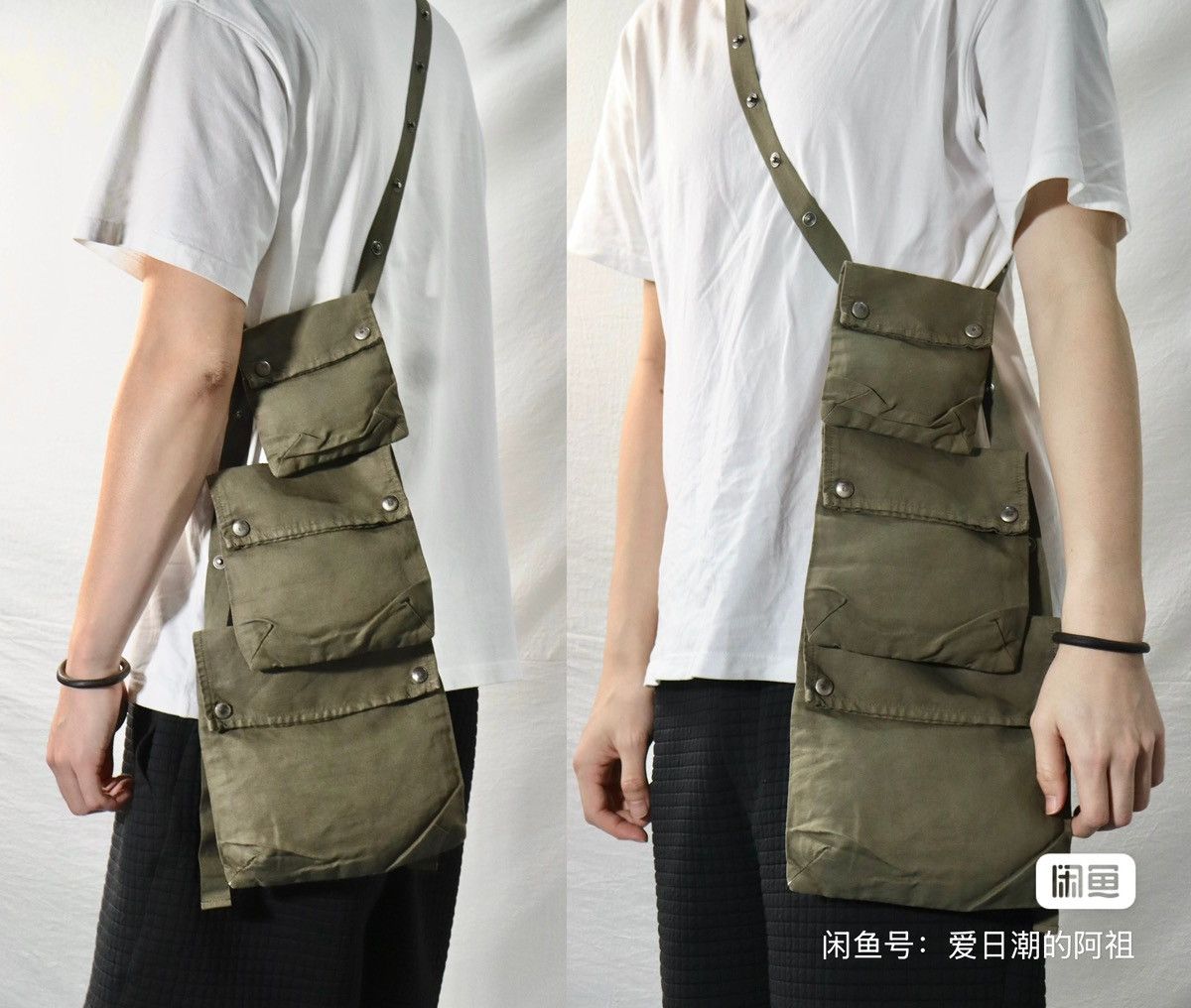 Maison Margiela Artisanal painted military bag | Grailed
