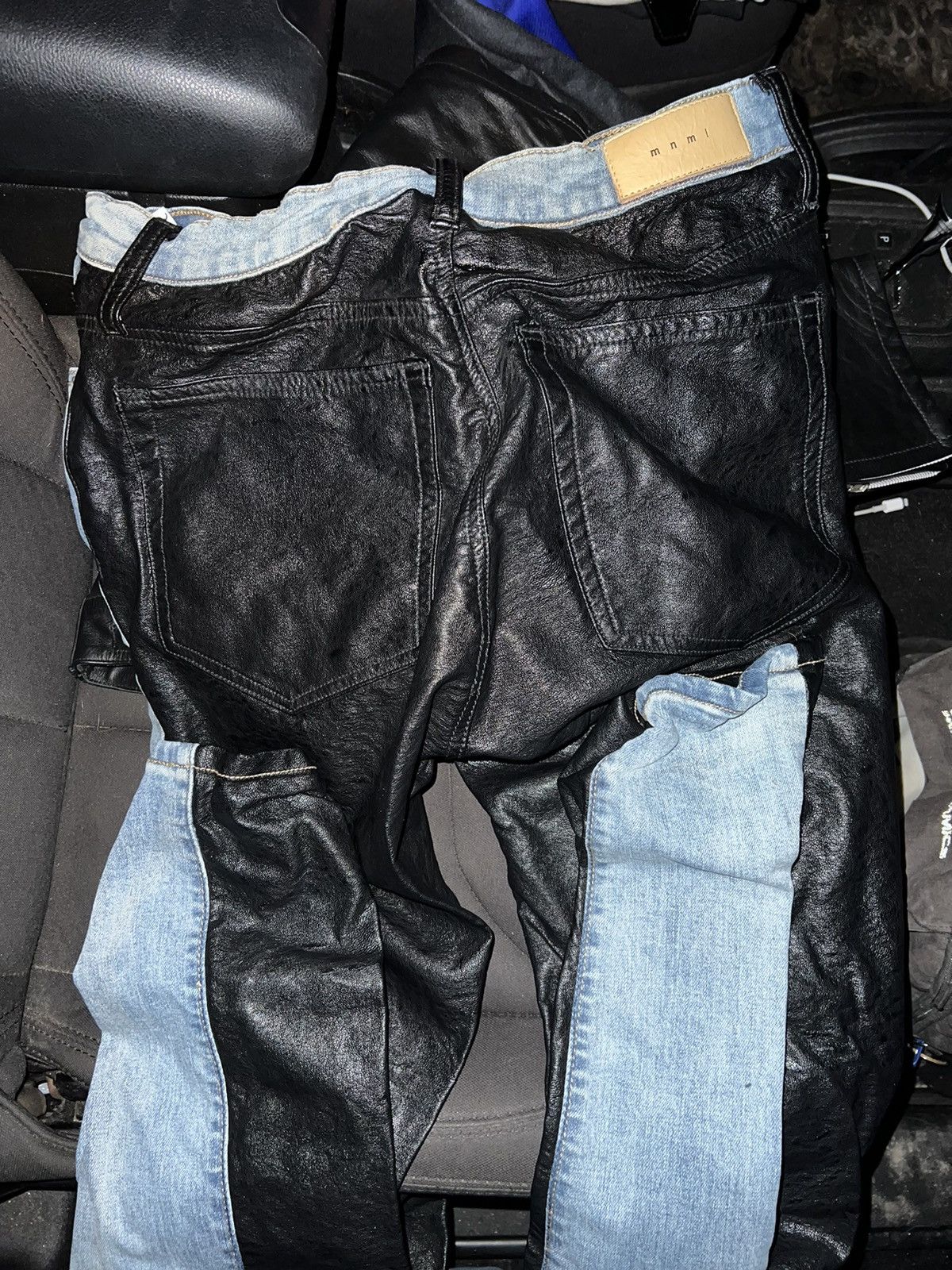 MNML MNML denim/leather pants Size US 33 - 2 Thumbnail