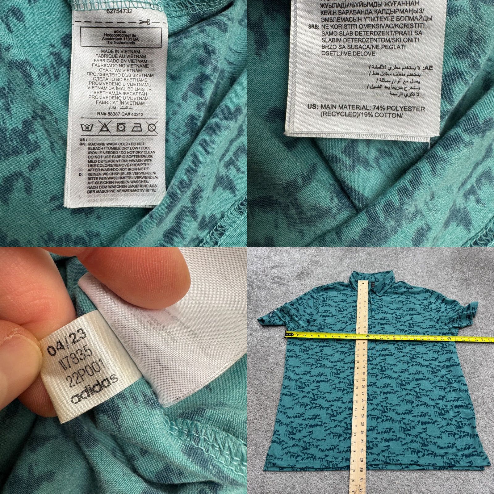 Tommy Bahama Adidas Polo Shirt Men Large Blue Short Sleeve Golf Abstract Pattern 2XL Regular Fit Sports Shirt Shirt Polo Size US XXL / EU 58 / 5 - 8 Thumbnail